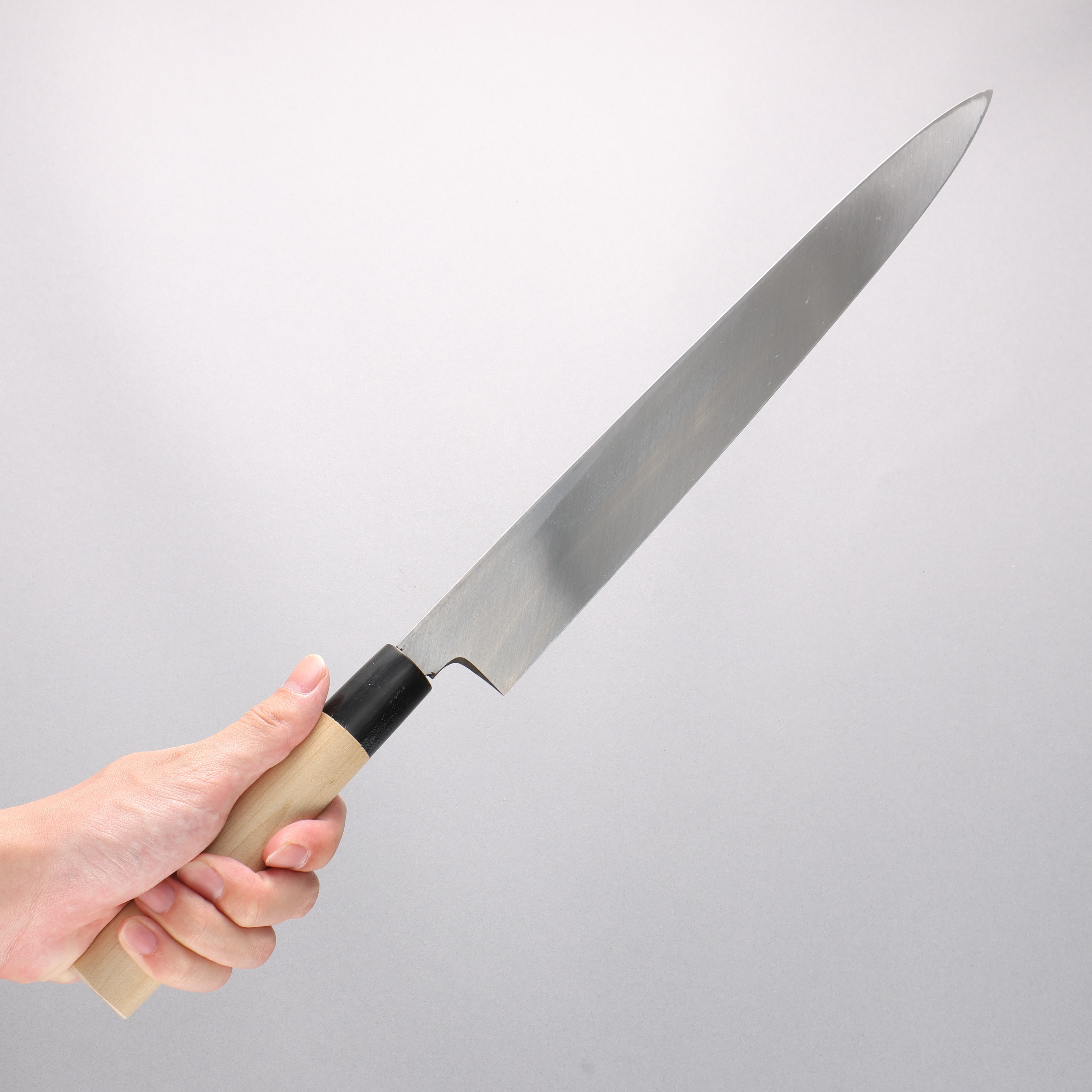 Sakai Takayuki [Left Handed] Kasumitogi White Steel Yanagiba Magnolia Handle - Japanny - Best Japanese Knife