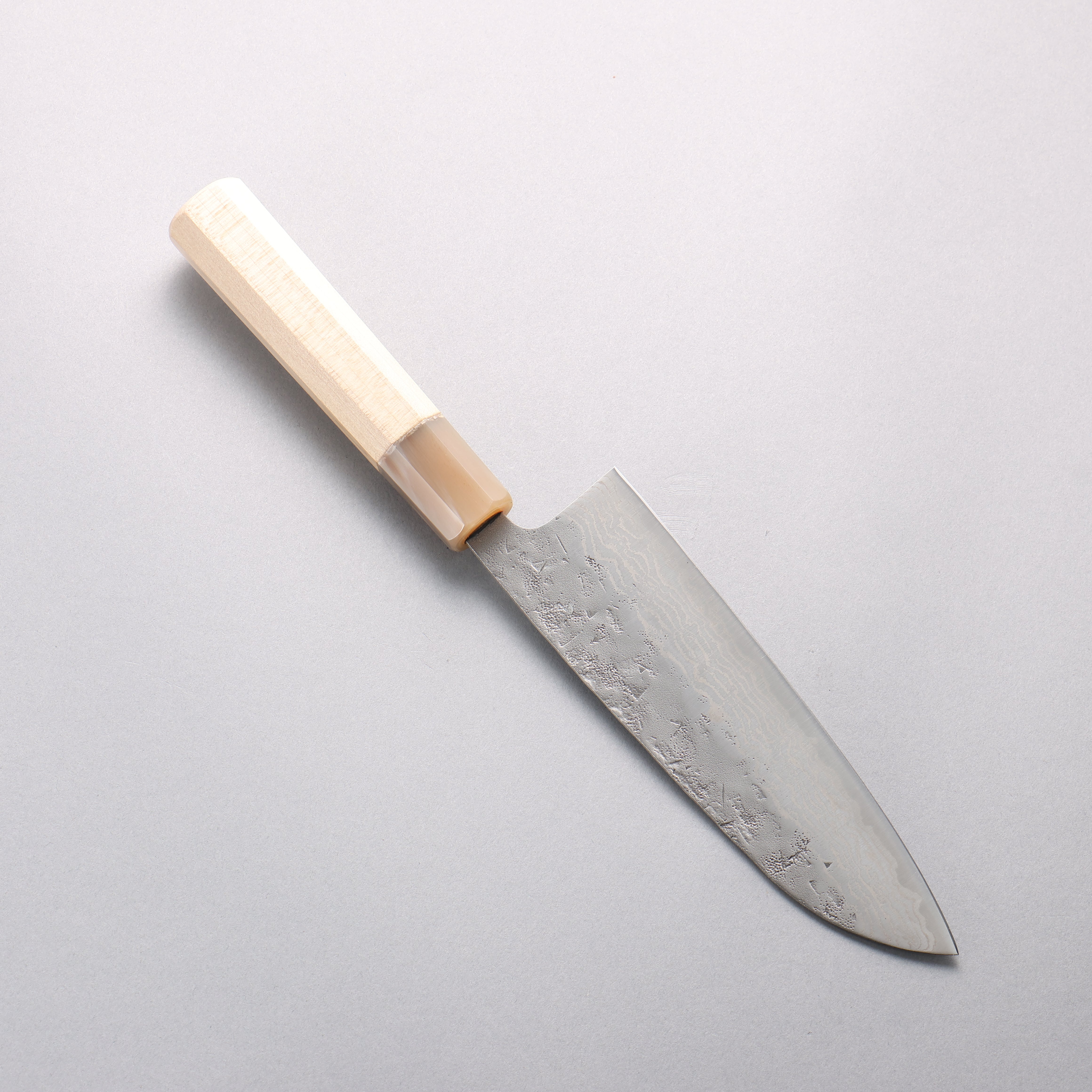 Seisuke Swedish Steel-stn Damascus Washiji Santoku 170mm Magnolia Handle - Japanny - Best Japanese Knife