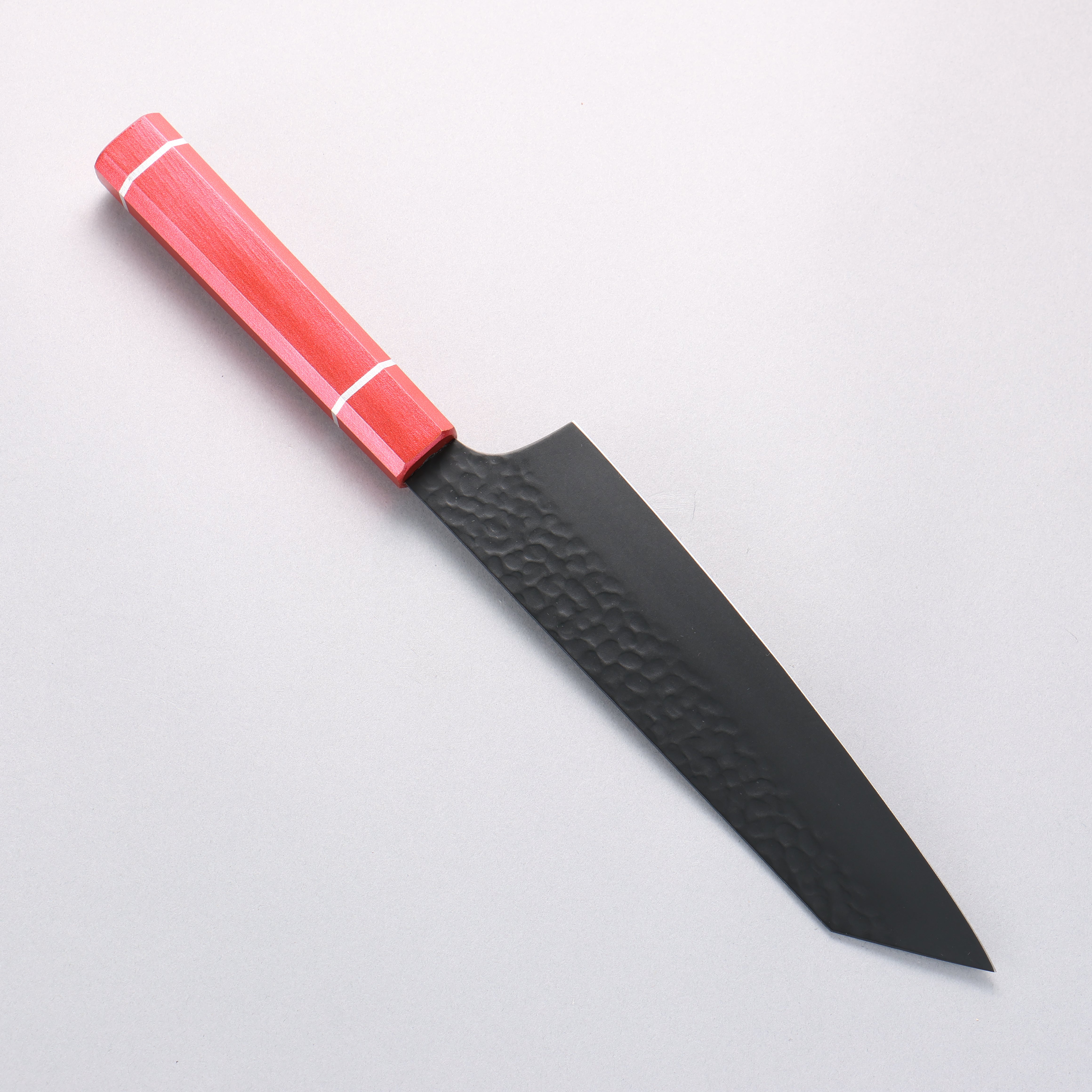 Sakai Takayuki Kurokage VG10 Hammered Teflon Coating Kengata Gyuto 190mm Live oak Lacquered (Kouseki) Handle - Japanny - Best Japanese Knife