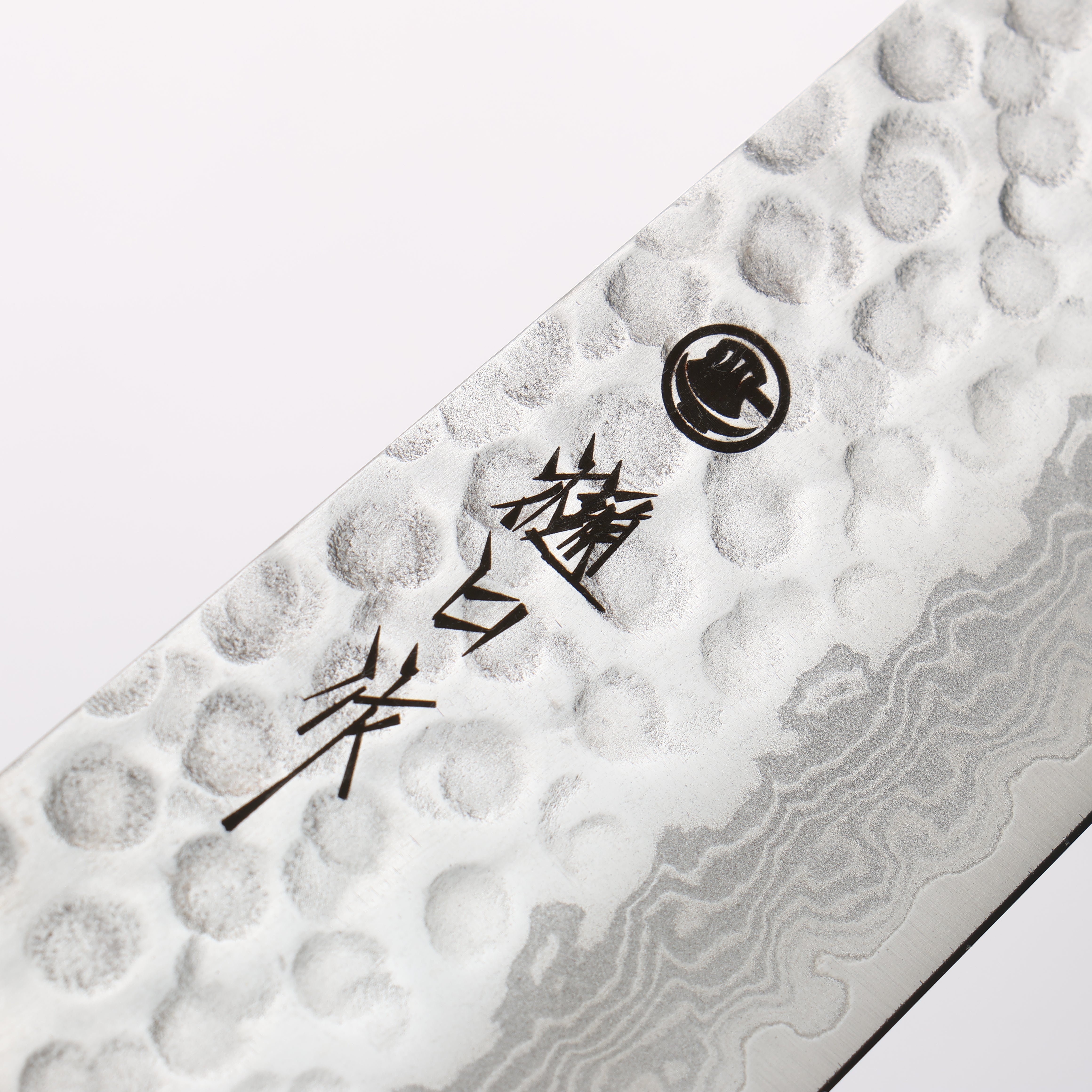 Higuchi VG10 Hammered Damascus Santoku 180mm Blue Pakka wood Handle - Japanny - Best Japanese Knife