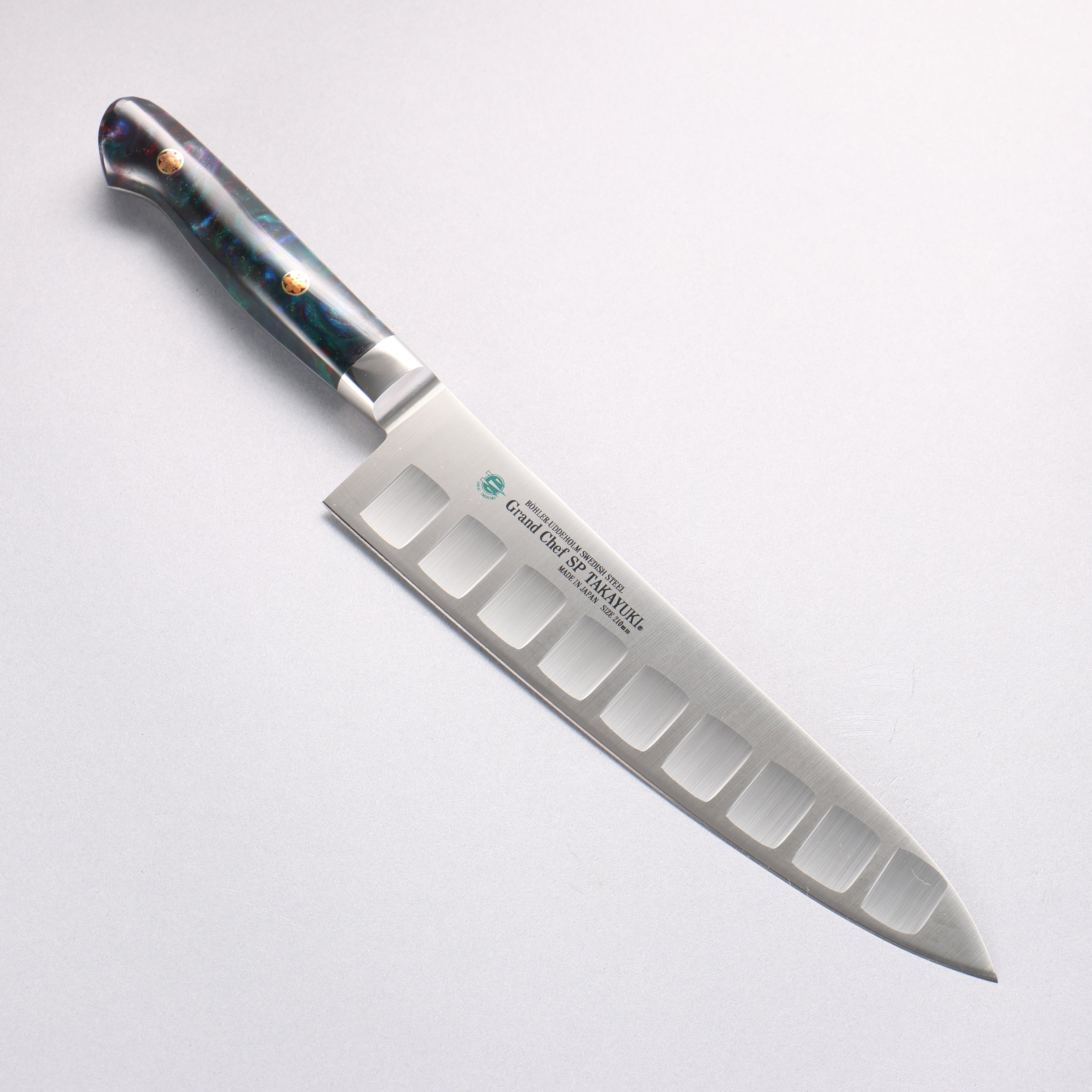 Sakai Takayuki Grand Chef SP Uddeholm Swedish stain-resistant steel Gyuto Salmon 210mm SP Type III (Galaxy) Handle - Japanny - Best Japanese Knife