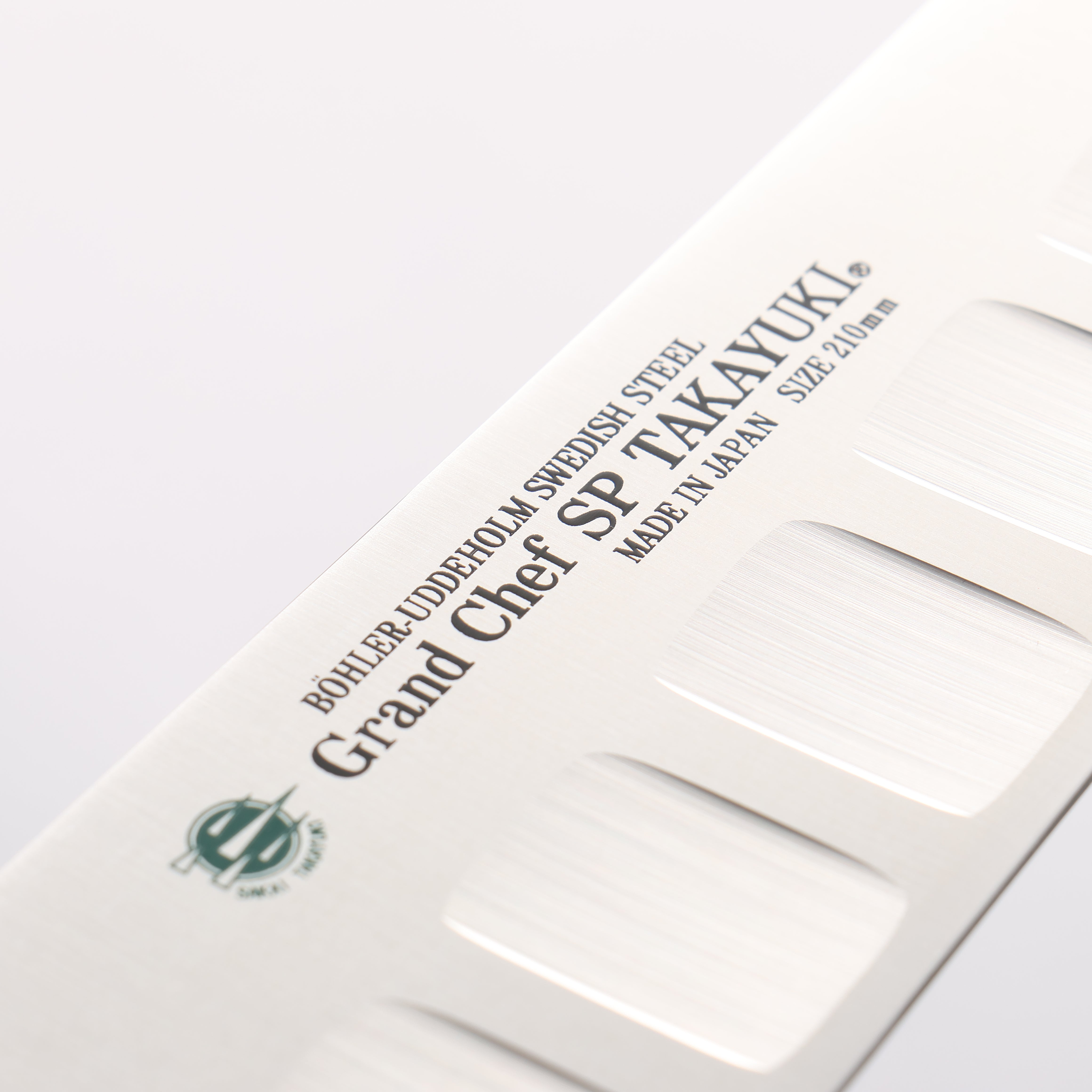 Sakai Takayuki Grand Chef SP Uddeholm Swedish stain-resistant steel Gyuto Salmon 210mm SP Type III (Ocean) Handle - Japanny - Best Japanese Knife