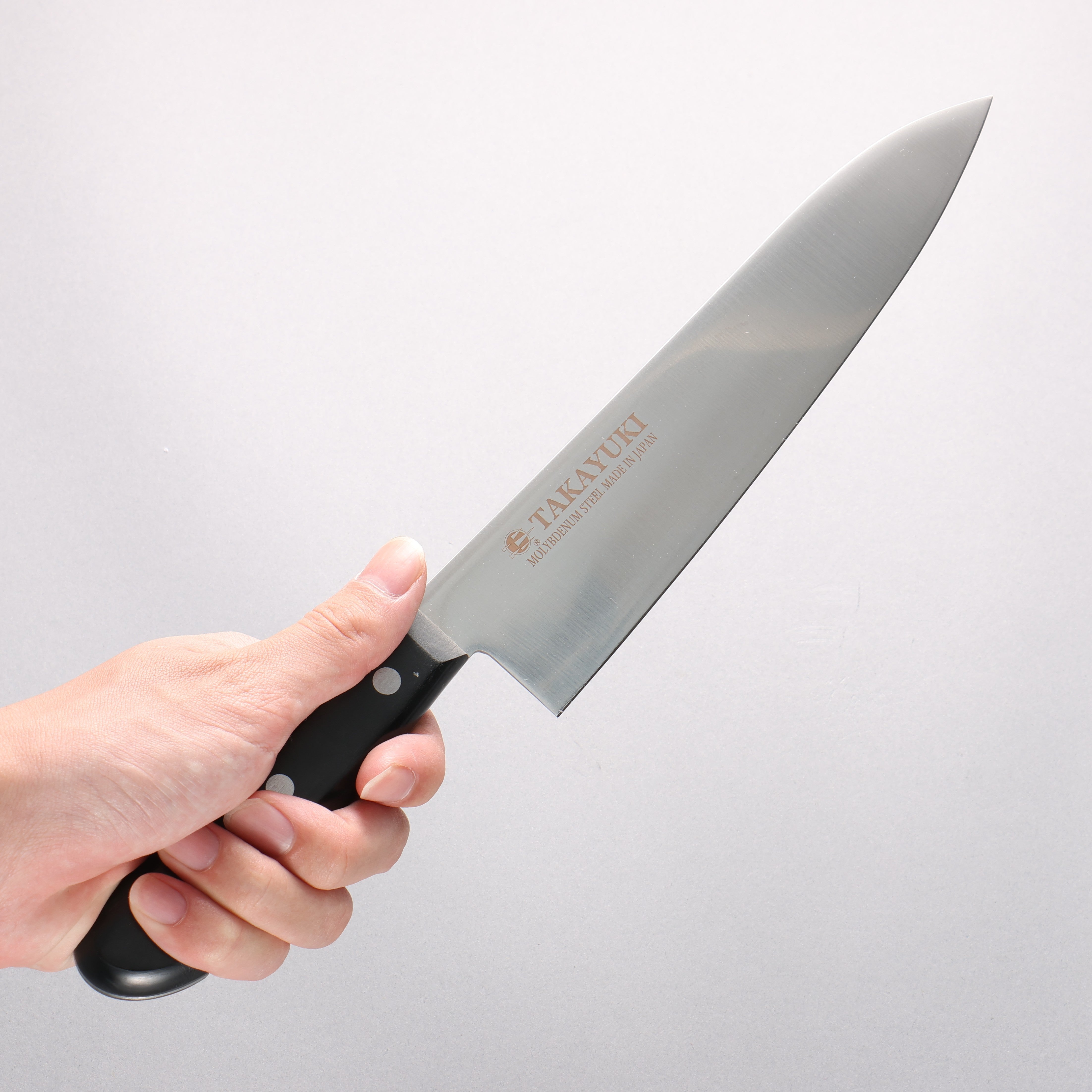 Sakai Takayuki Molybdenum Migaki Finished Gyuto 210mm Black PC(Plastic) Handle - Japanny - Best Japanese Knife