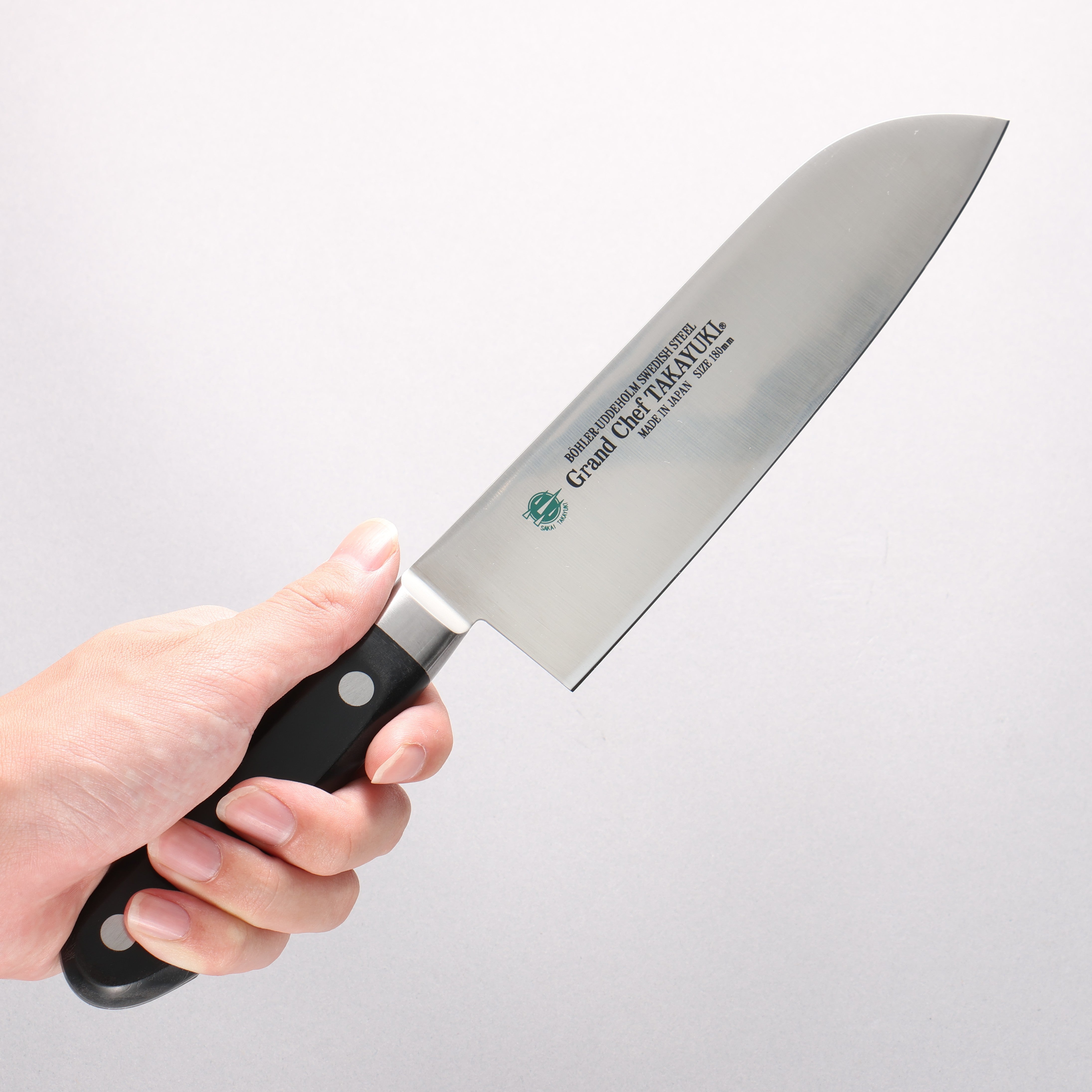 Sakai Takayuki Grand Chef Swedish Steel-stn Santoku 180mm - Japanny - Best Japanese Knife