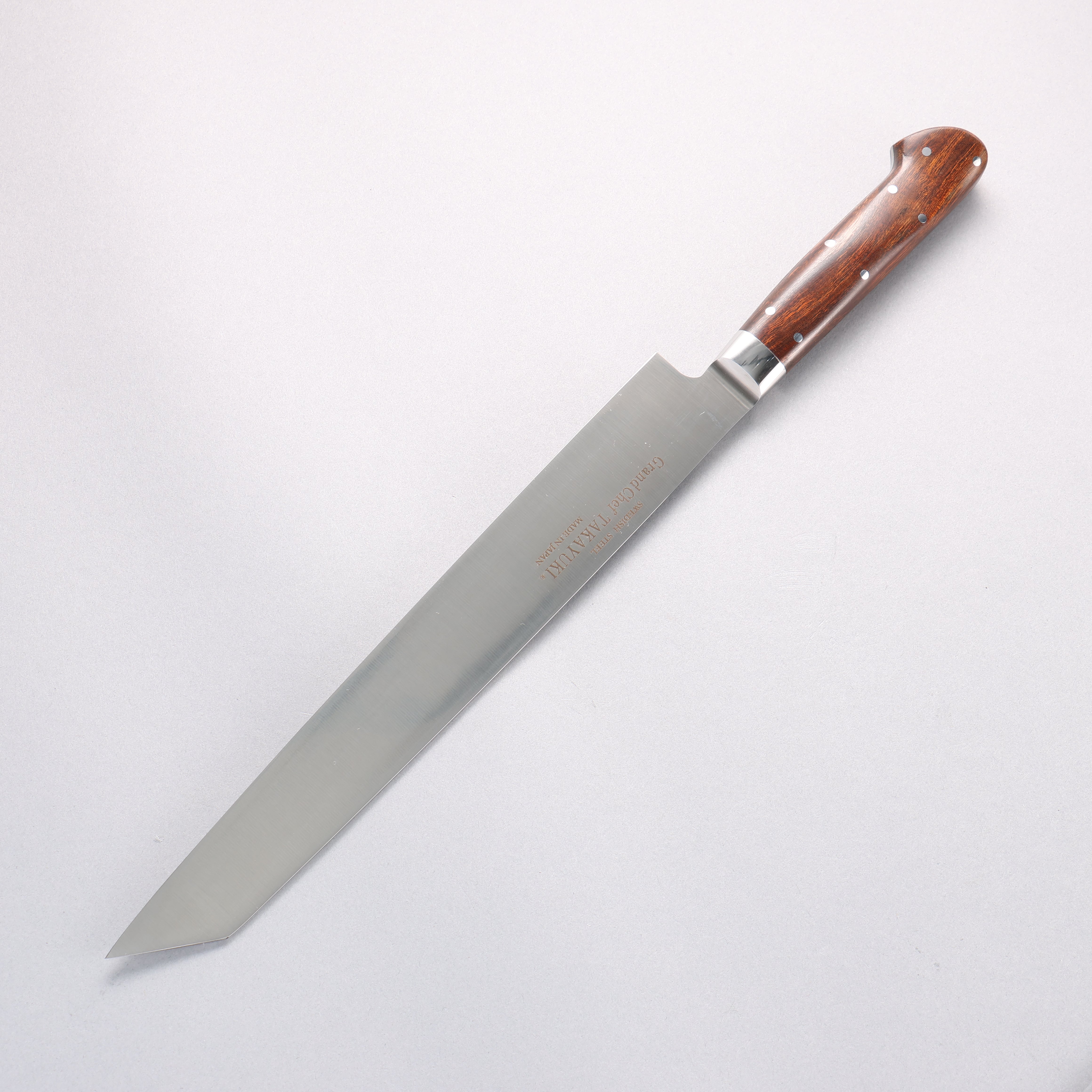 Sakai Takayuki Grand Chef [Left Handed] Swedish Steel-stn Kiritsuke Yanagiba 260mm Desert Ironwood(Sugihara model) Handle with Sheath - Japanny - Best Japanese Knife