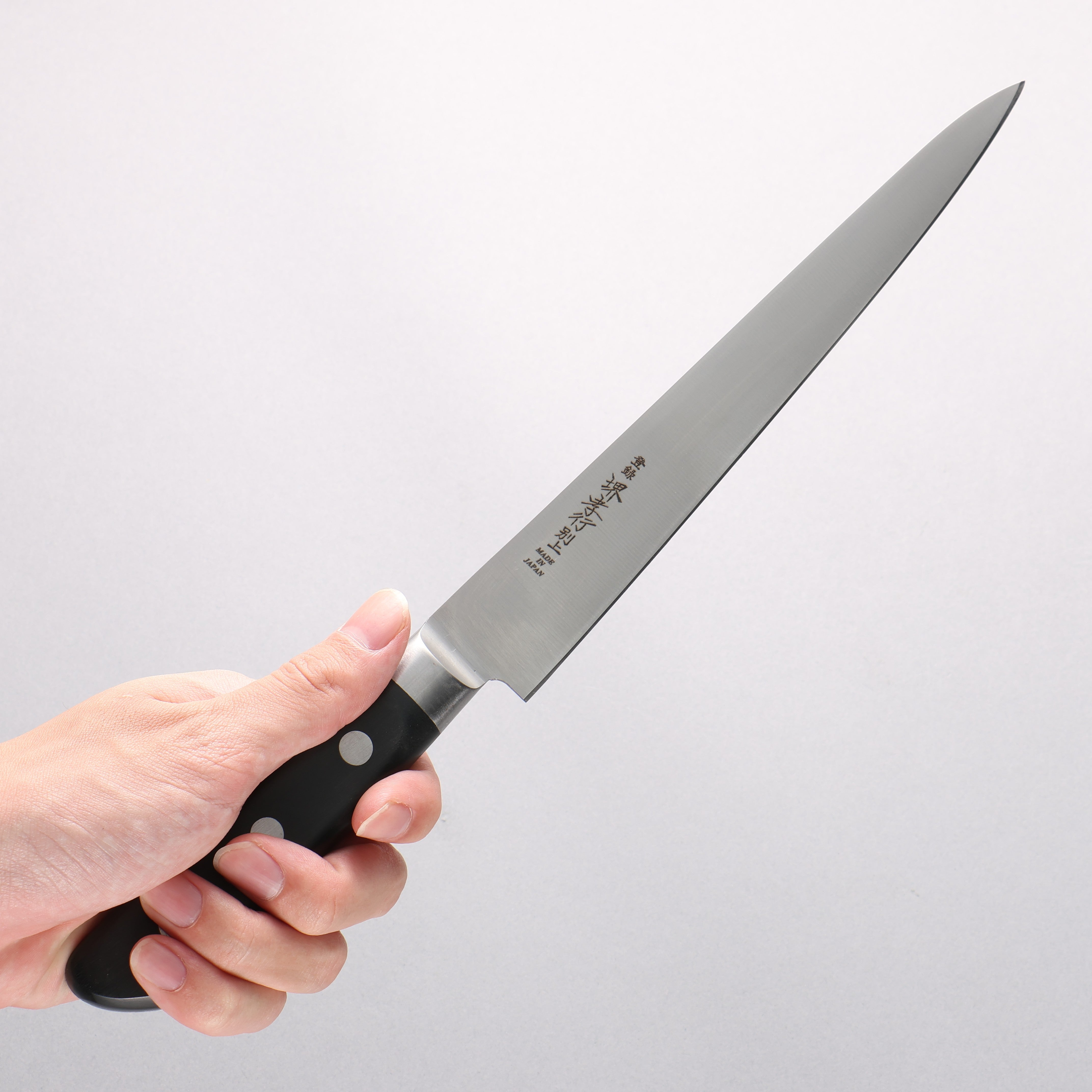 Sakai Takayuki [Left Handed] Japanese Steel Sujihiki 210mm Black Pakka wood Handle - Japanny - Best Japanese Knife