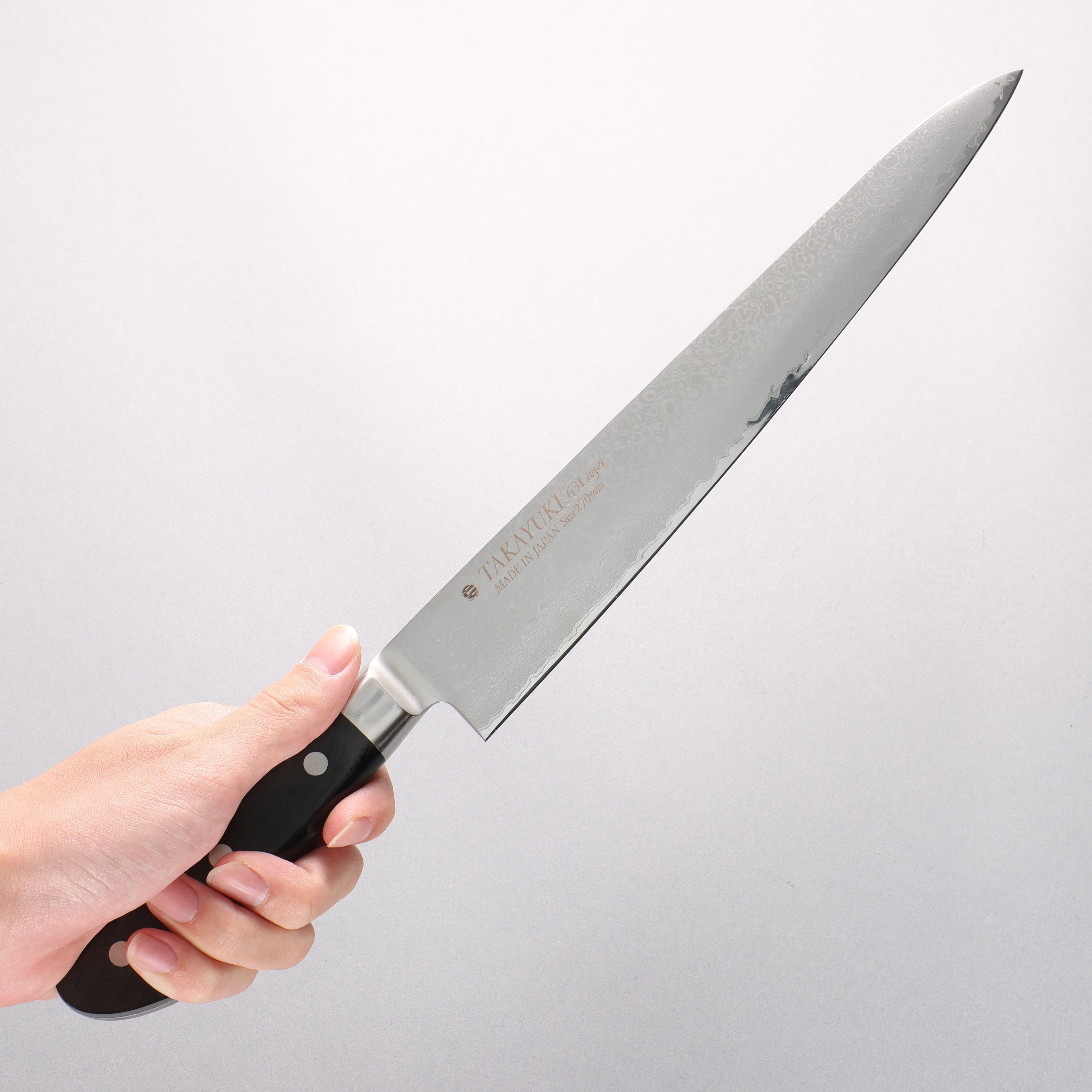 Sakai Takayuki Molybdenum 63 Layer Damascus Sujihiki 270mm - Japanny - Best Japanese Knife