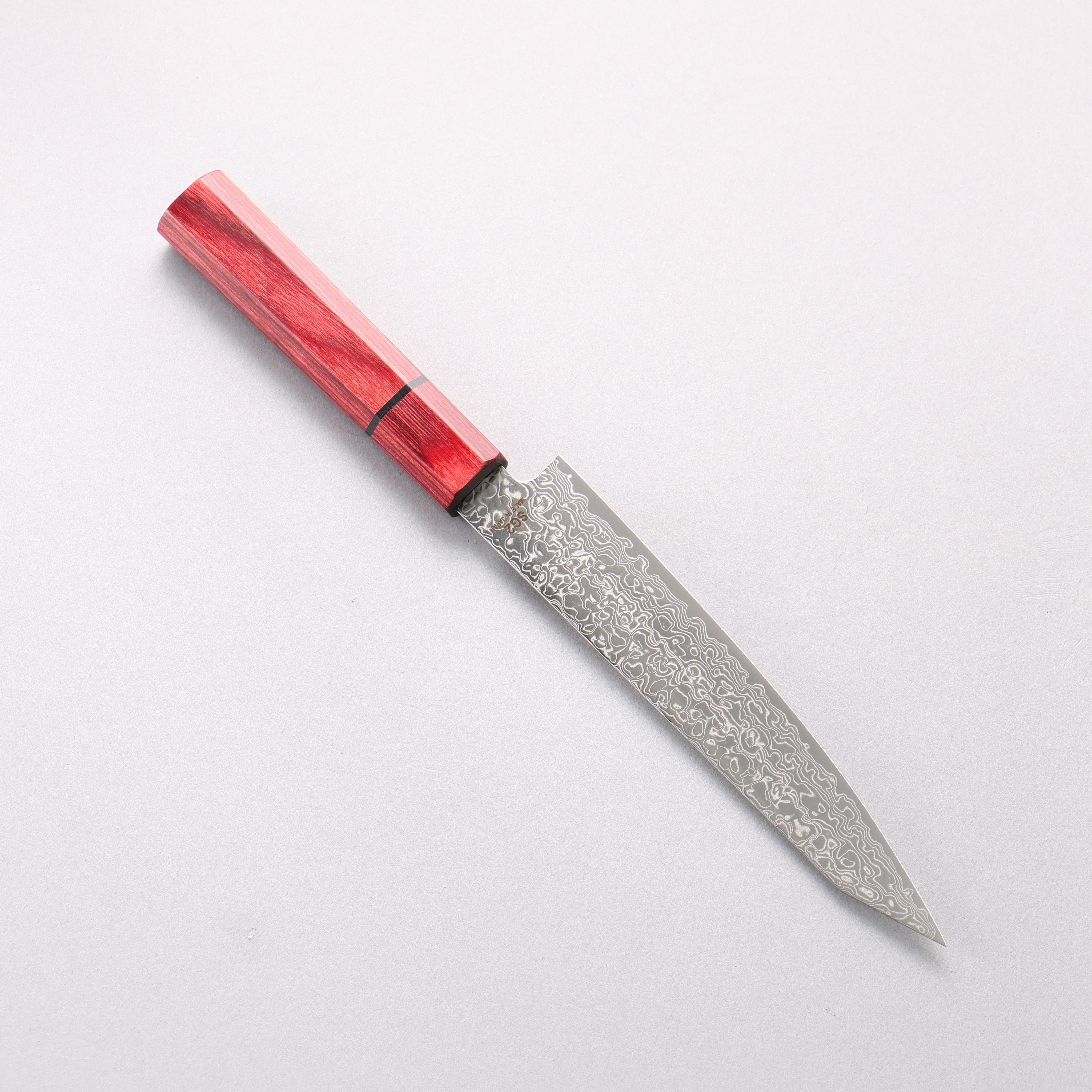 Higuchi SG2 Damascus Migaki Finished Kiritsuke Petty-Utility 150mm Red Pakka wood Handle - Japanny - Best Japanese Knife