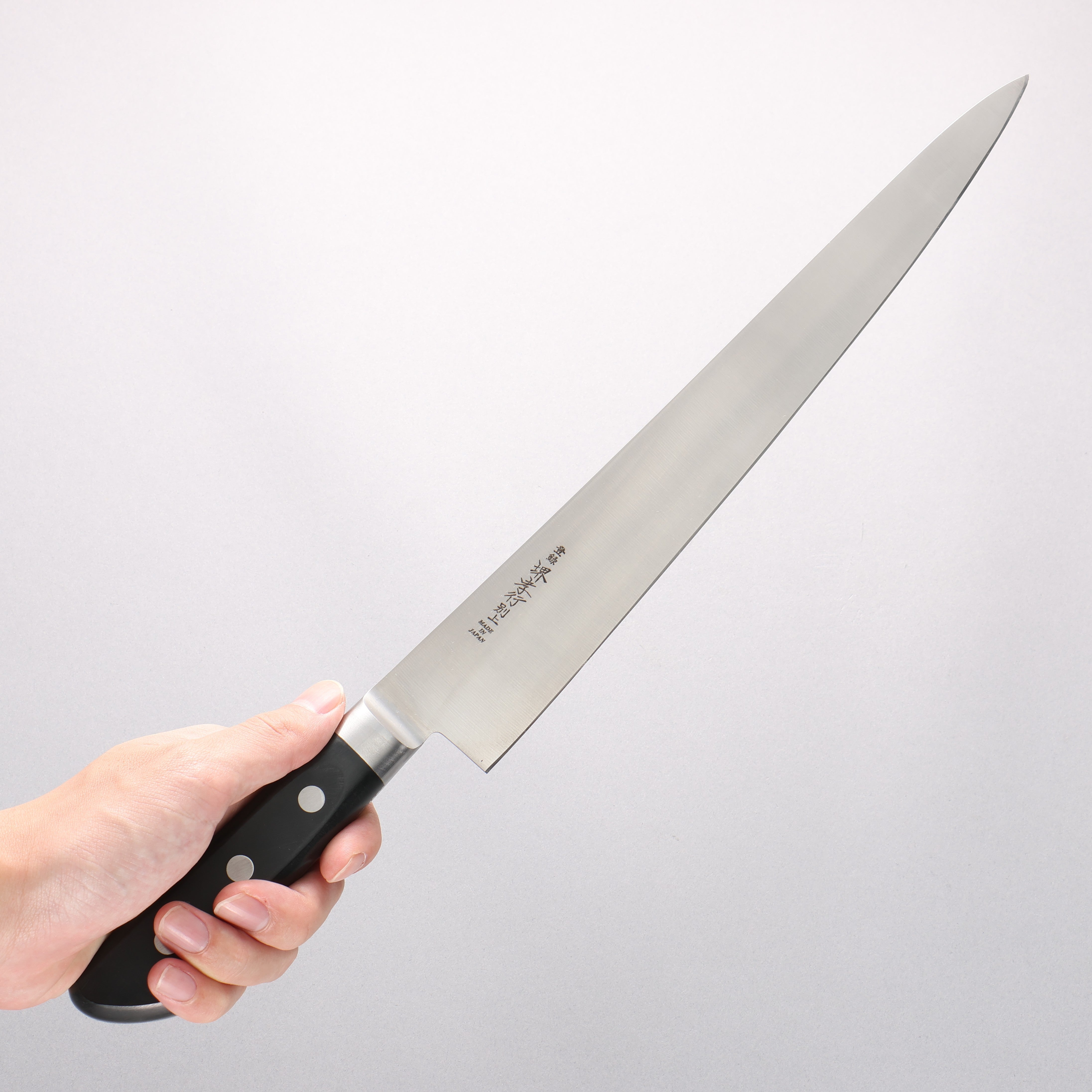 Sakai Takayuki [Left Handed] Japanese Steel Sujihiki 300mm Black Pakka wood Handle - Japanny - Best Japanese Knife