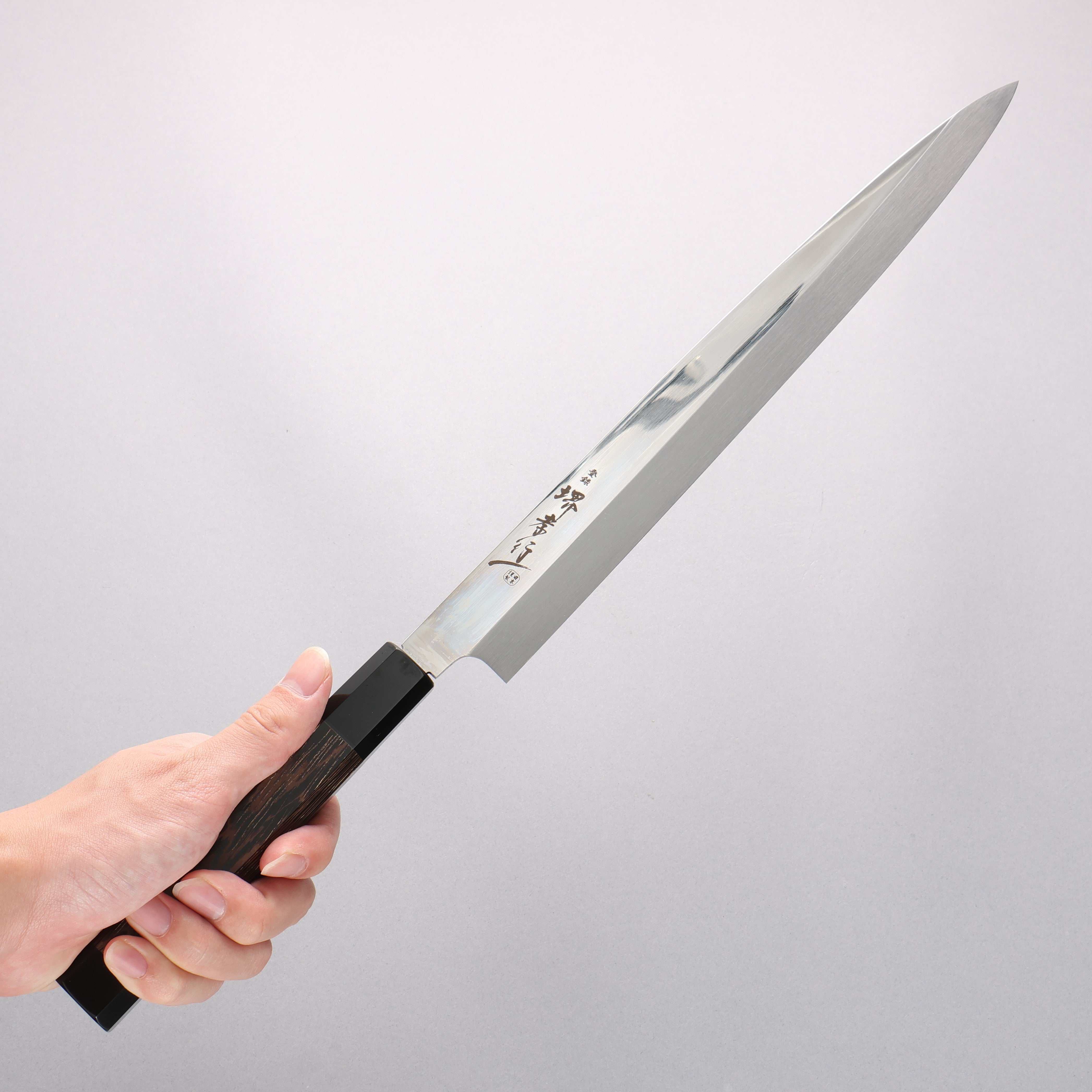 Sakai Takayuki Ginryu Honyaki Swedish Steel Mirrored Finish Yanagiba 300mm Wenge with Double Water Buffalo Ring Handle with Sheath - Japanny - Best Japanese Knife