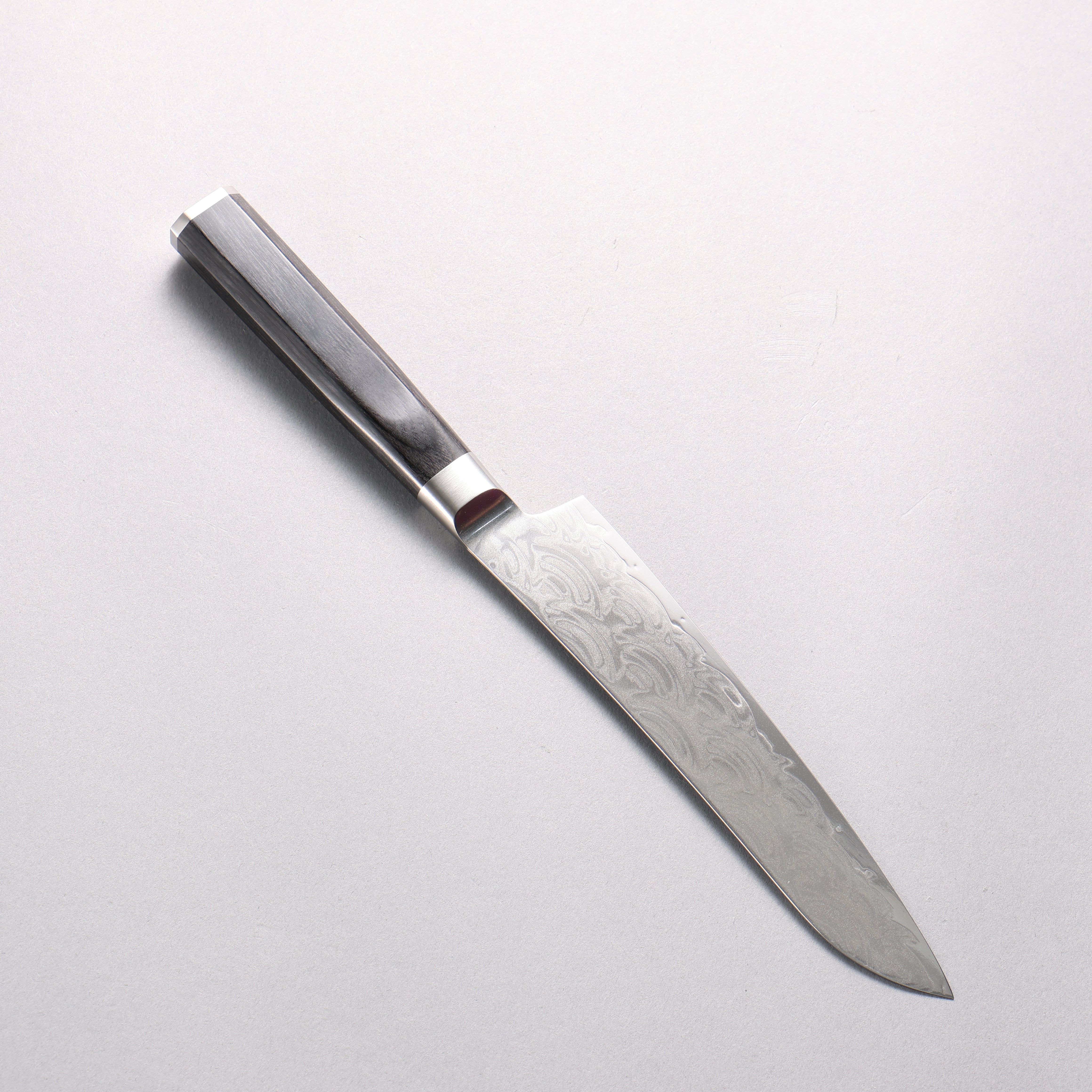 Sakai Takayuki Seigaiha (Blue Ocean Wave) Böhler SP Steel 45 Layer Damascus Migaki Finished Petty-Utility 150mm Black Pakka wood Handle - Japanny - Best Japanese Knife