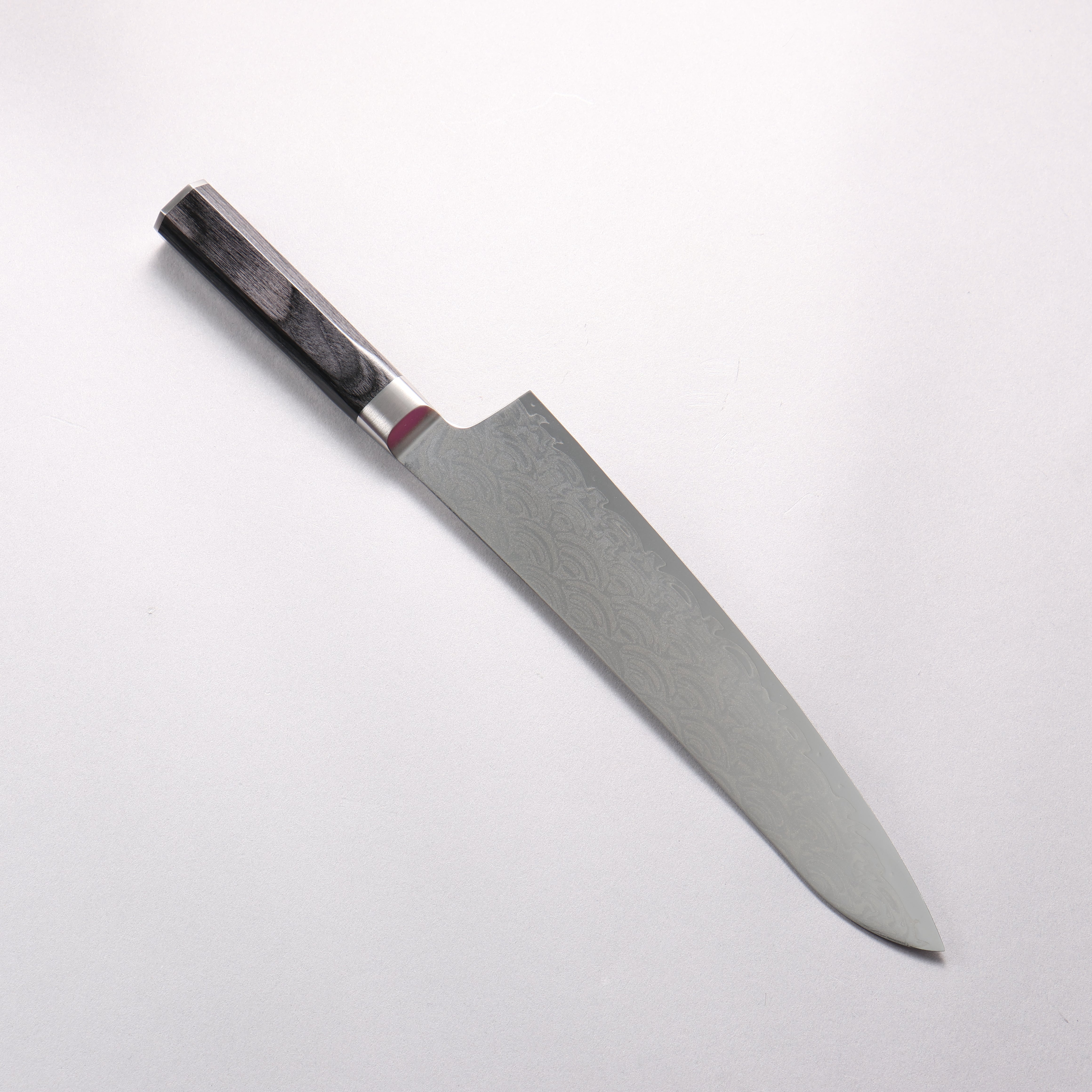 Sakai Takayuki Seigaiha (Blue Ocean Wave) Böhler SP Steel 45 Layer Damascus Migaki Finished Gyuto 240mm Black Pakka wood Handle - Japanny - Best Japanese Knife