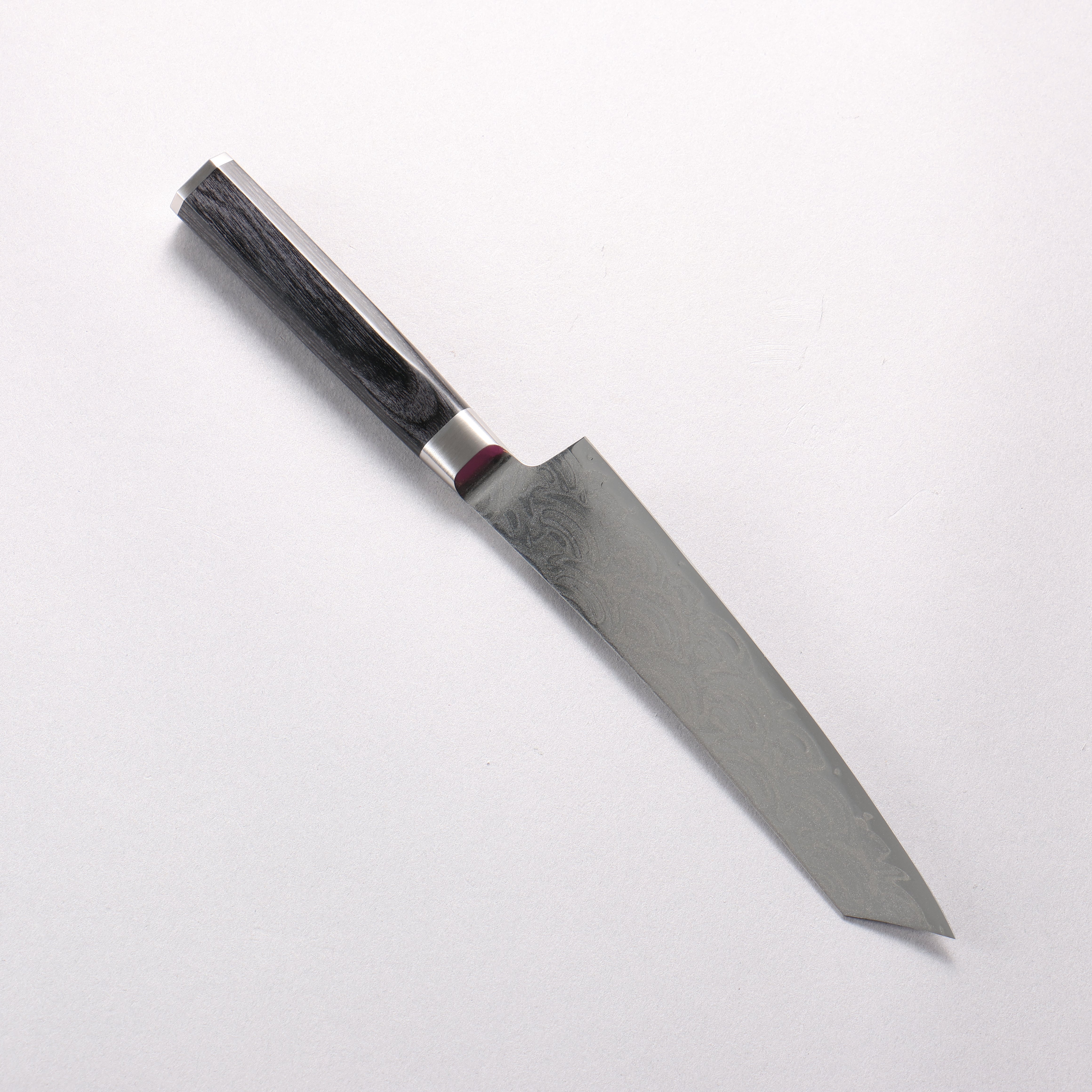 Sakai Takayuki Seigaiha (Blue Ocean Wave) Böhler SP Steel 45 Layer Damascus Migaki Finished Kengata Petty-Utility 150mm Black Pakka wood Handle - Japanny - Best Japanese Knife