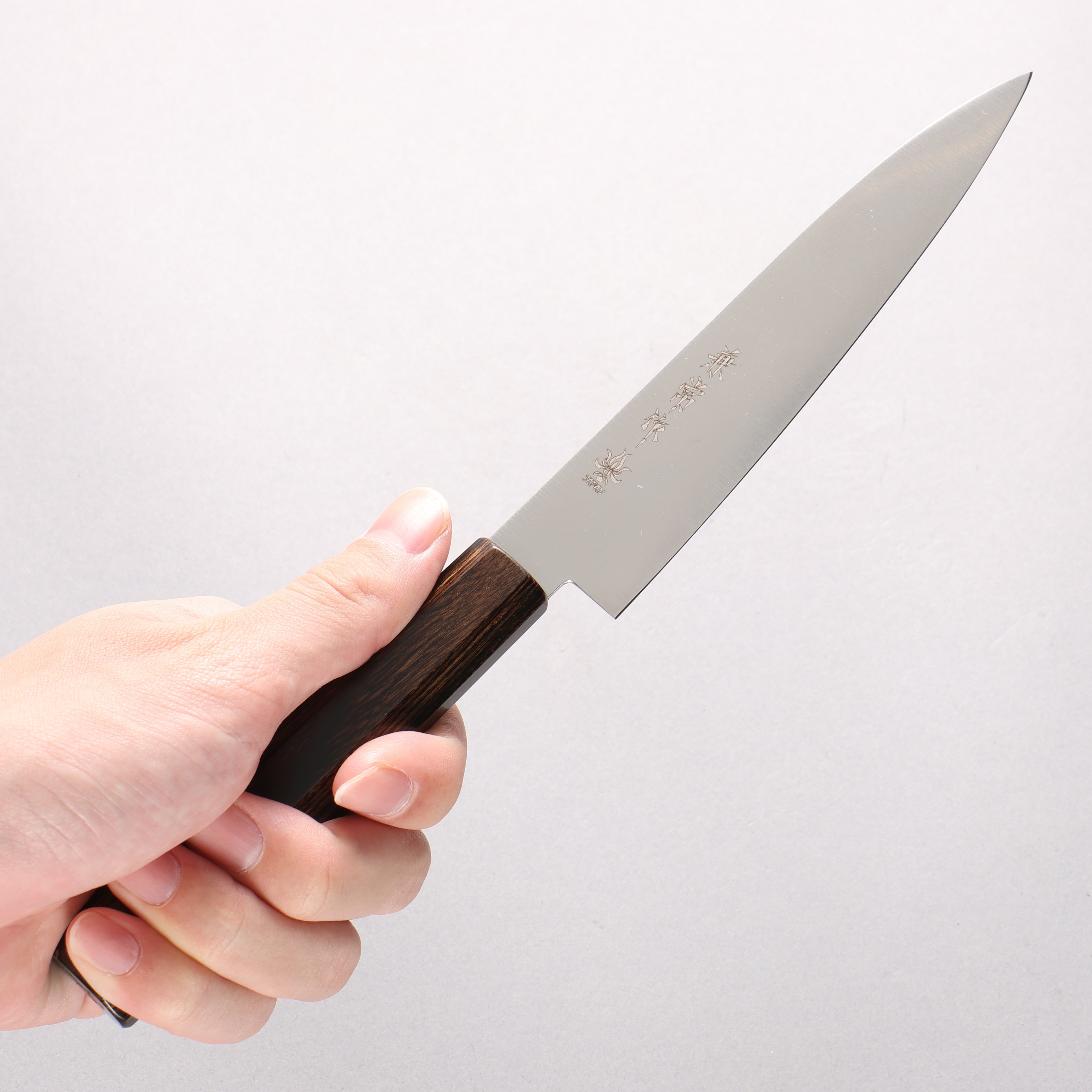 Kanetsune Ichizu VG10 Petty-Utility 135mm Brown Pakka wood Handle - Japanny - Best Japanese Knife
