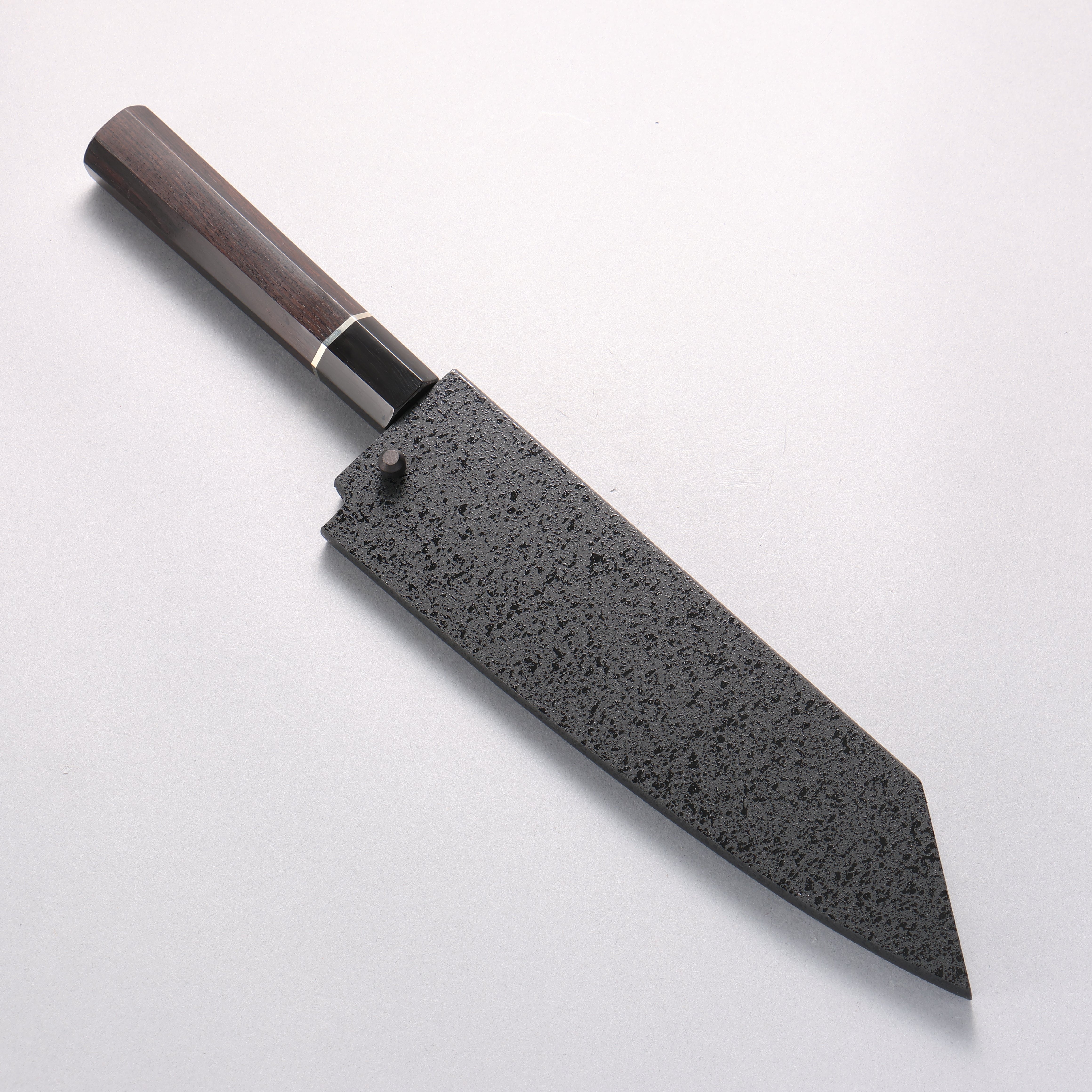 Sakai Takayuki Homura Blue Steel No.2 Kengata Santoku 195mm Ebony Wood Handle - Japanny - Best Japanese Knife