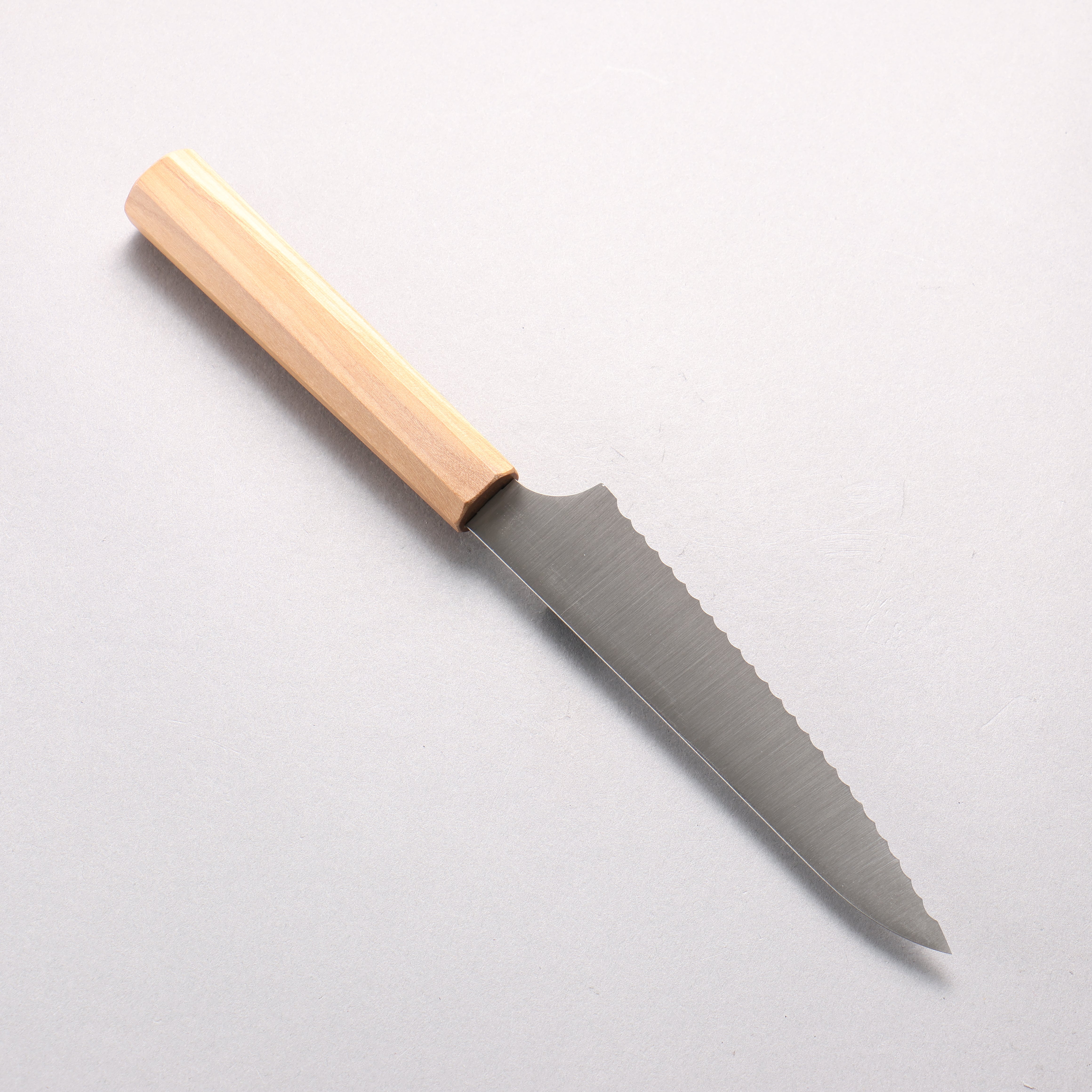 Kei Stainless Steel Bread Slicer 150mm Olive tree Handle - Japanny - Best Japanese Knife