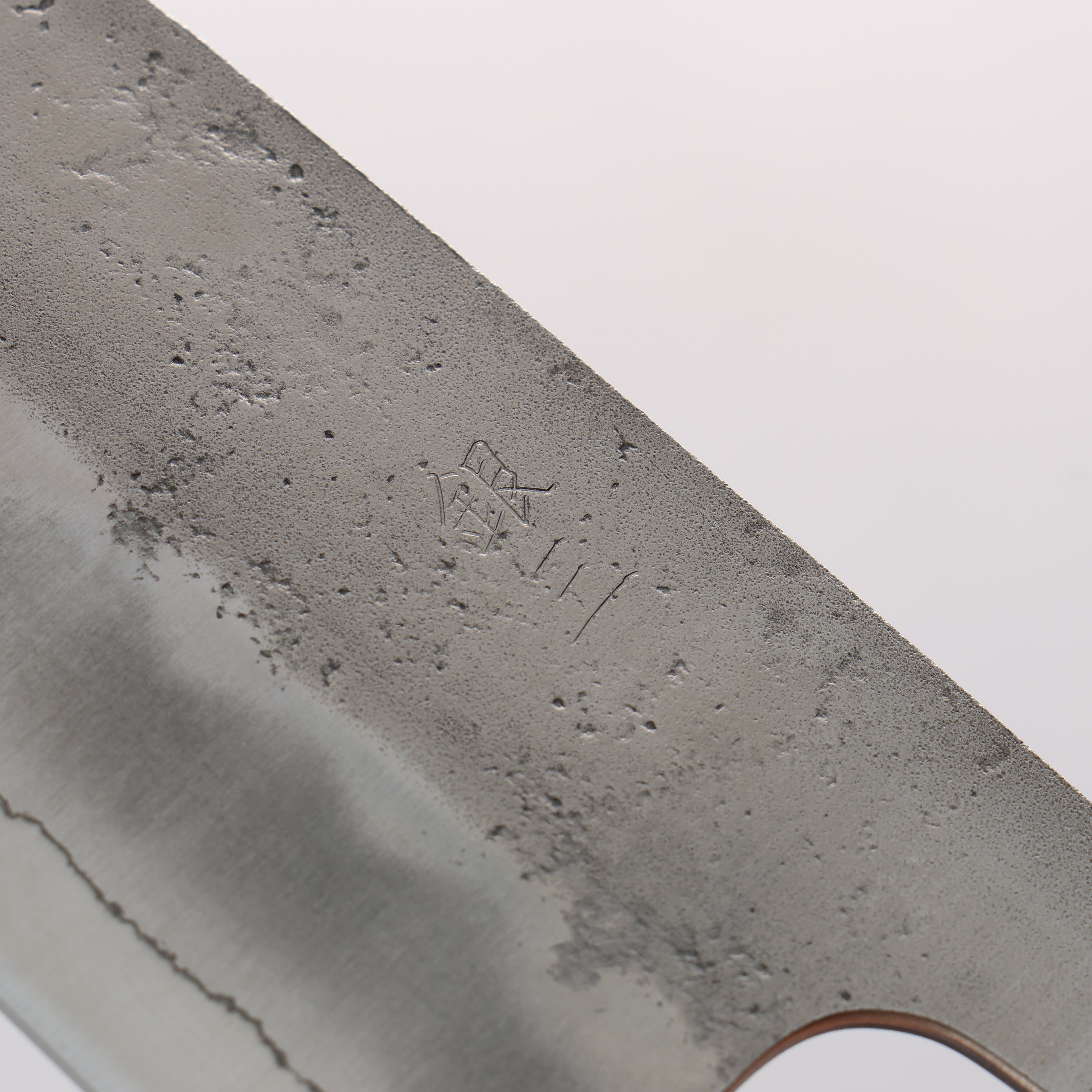 Oul Silver Steel No.3 Nashiji Santoku 165mm Oak (Baikoku / Soot Black) Handle - Japanny - Best Japanese Knife