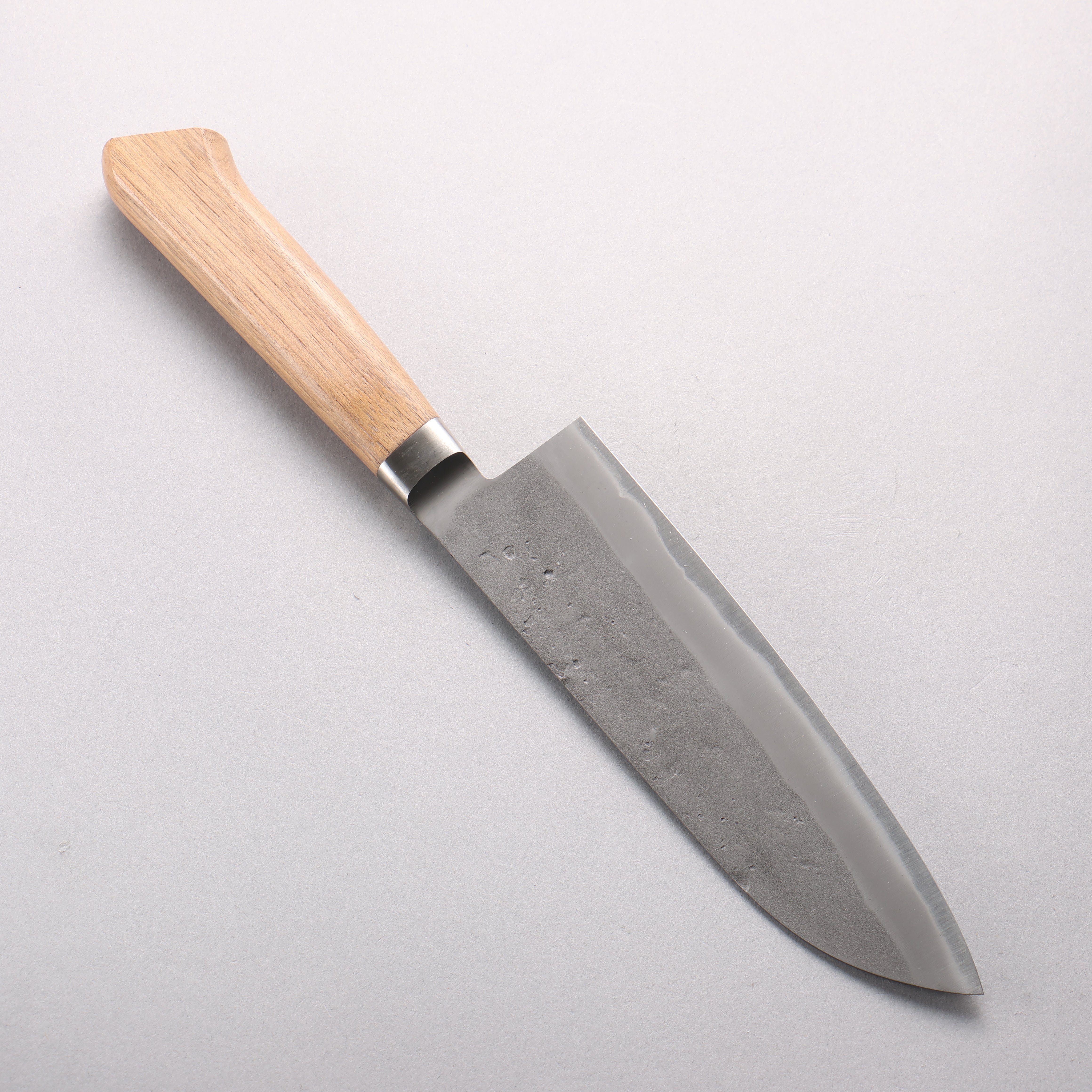 Oul Blue Steel Nashiji Santoku 170mm Walnut Handle SN-03 - Japanny - Best Japanese Knife