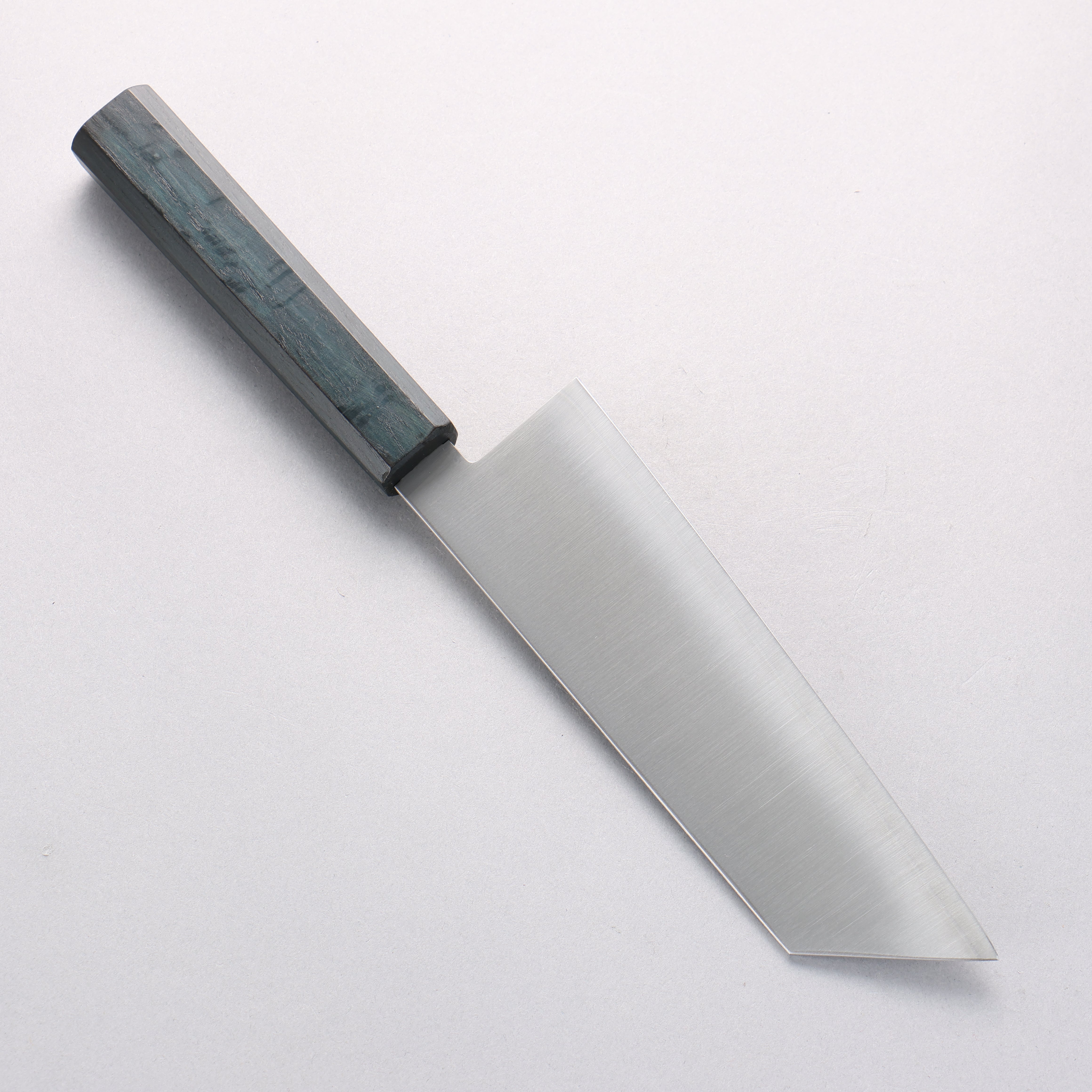 Seisuke Blue Steel No.2 Kiritsuke Santoku (wide) 180mm Oak (Indigo Dyed) Handle - Japanny - Best Japanese Knife