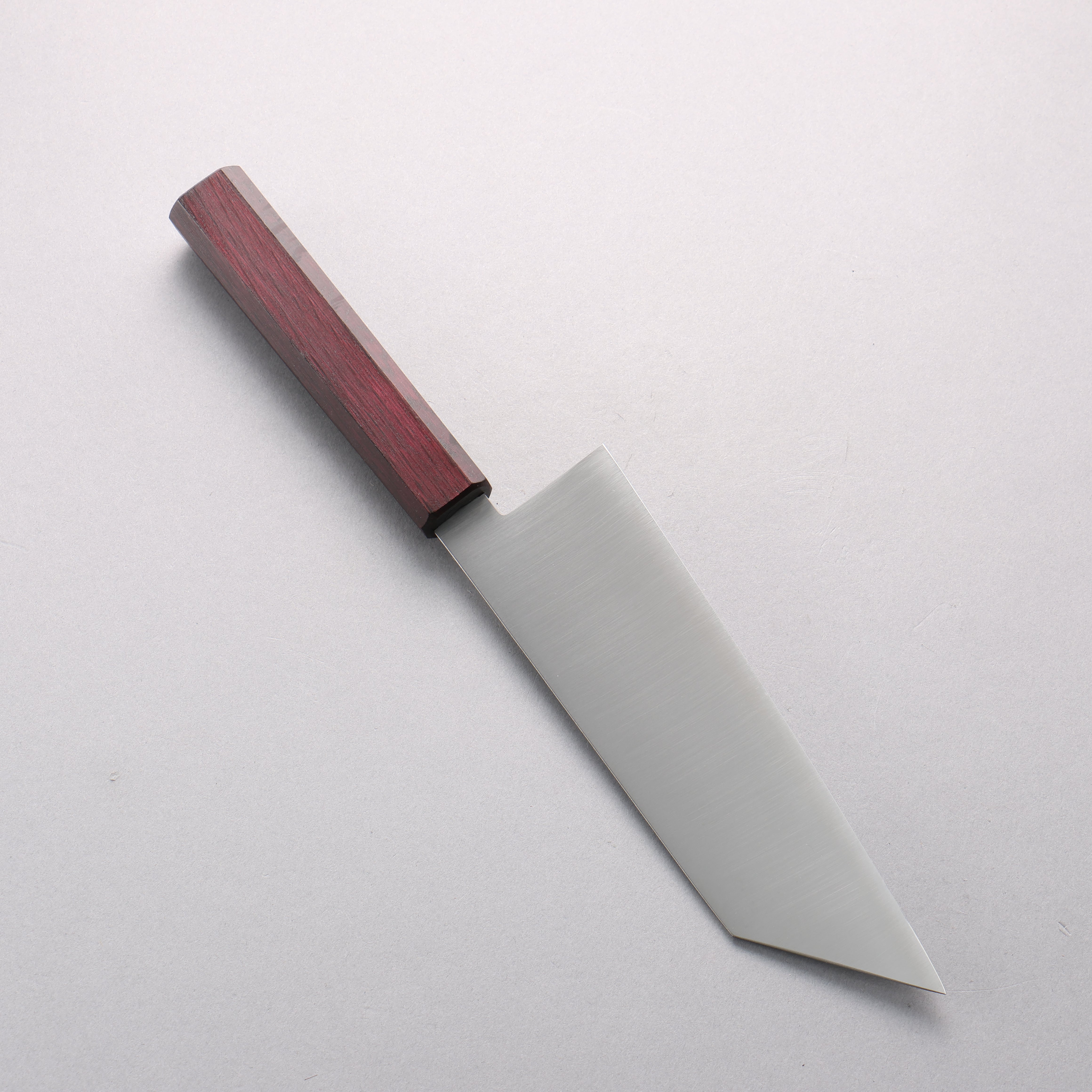 Seisuke Blue Steel No.2 Kiritsuke Santoku (wide) 180mm Oak (Purple Dyed) Handle - Japanny - Best Japanese Knife