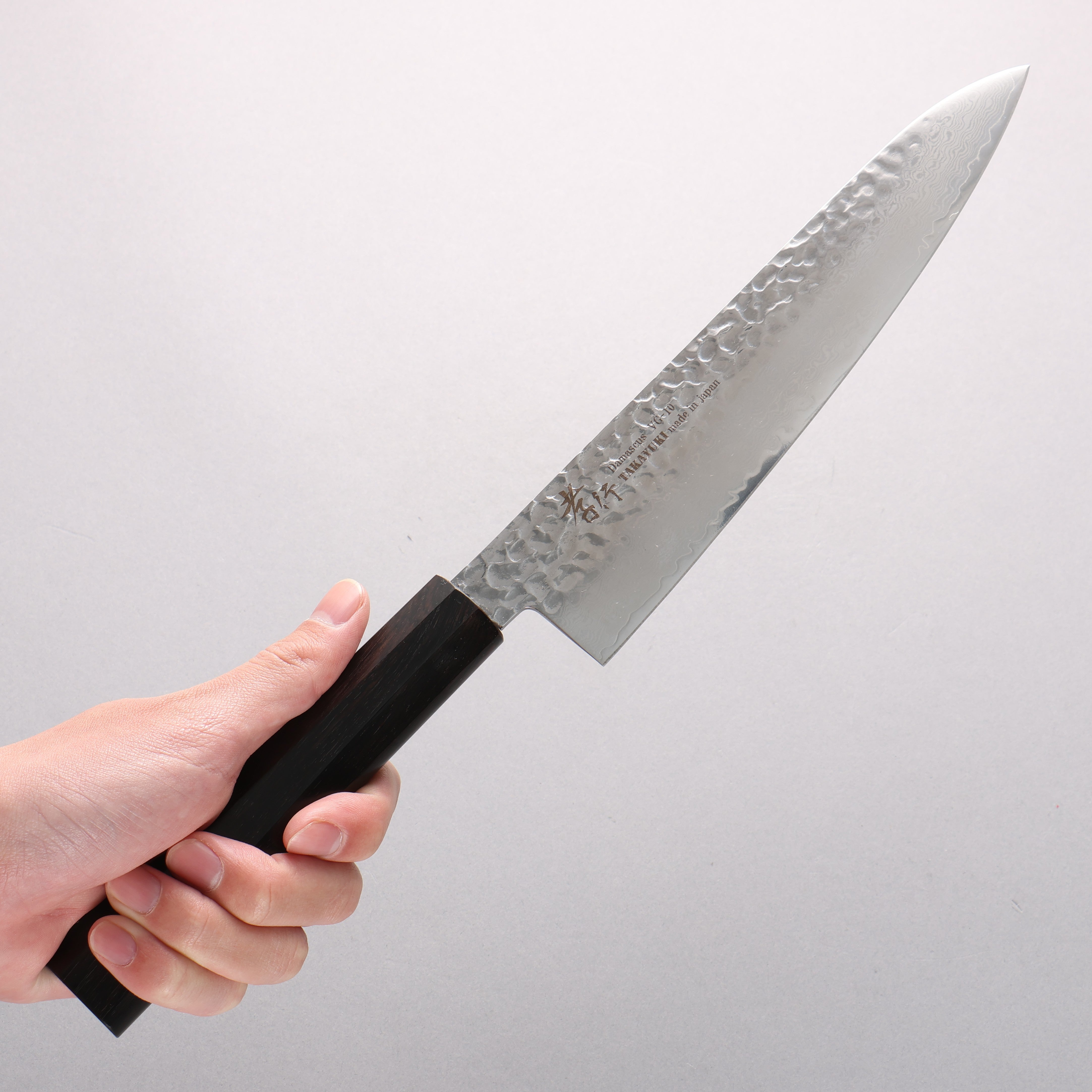 Sakai Takayuki VG10 33 Layer Damascus Gyuto 210mm Ebony(6 sided teardrop) Handle - Japanny - Best Japanese Knife