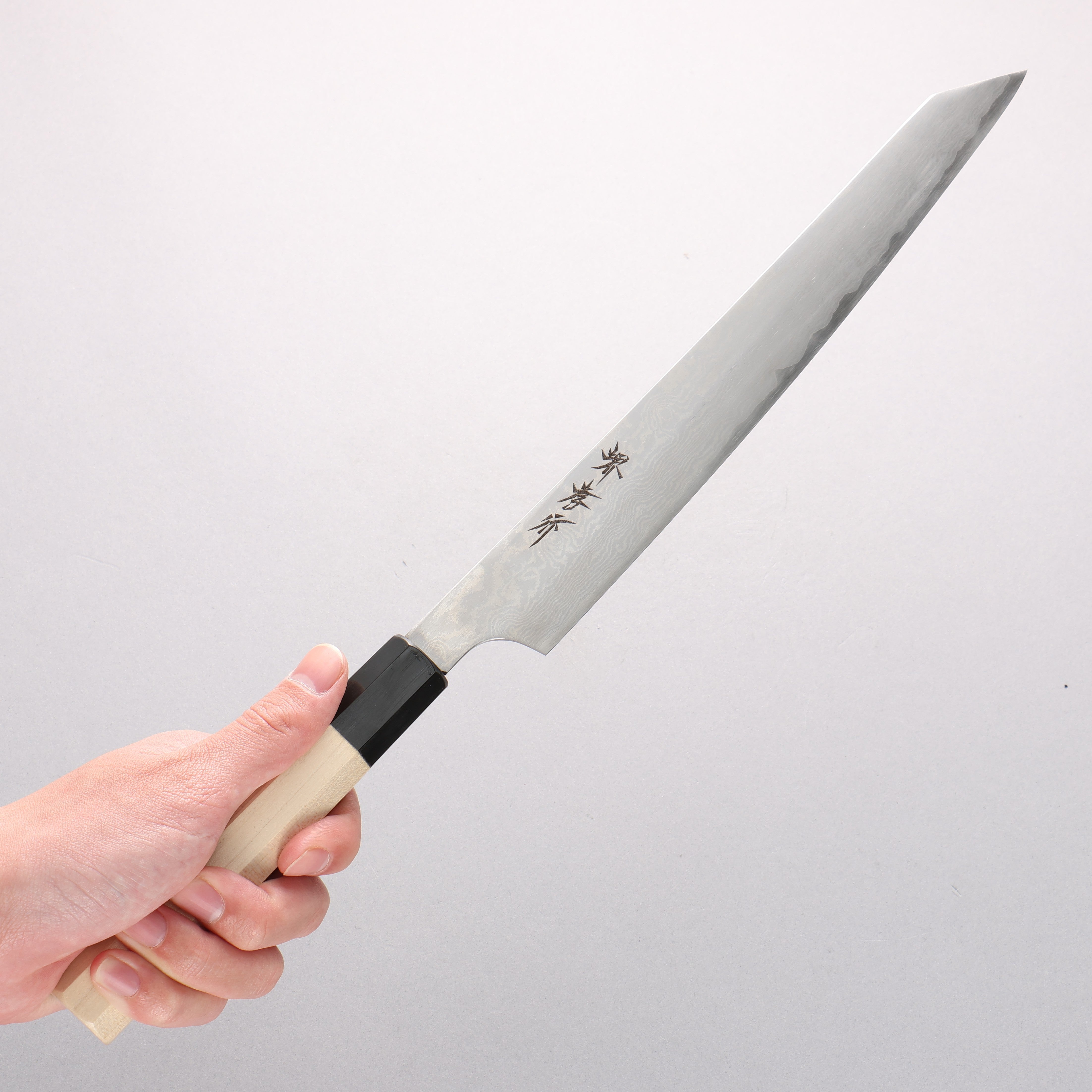 Sakai Takayuki Silver Steel No.3 Damascus Kengata Yanagiba 270mm - Japanny - Best Japanese Knife