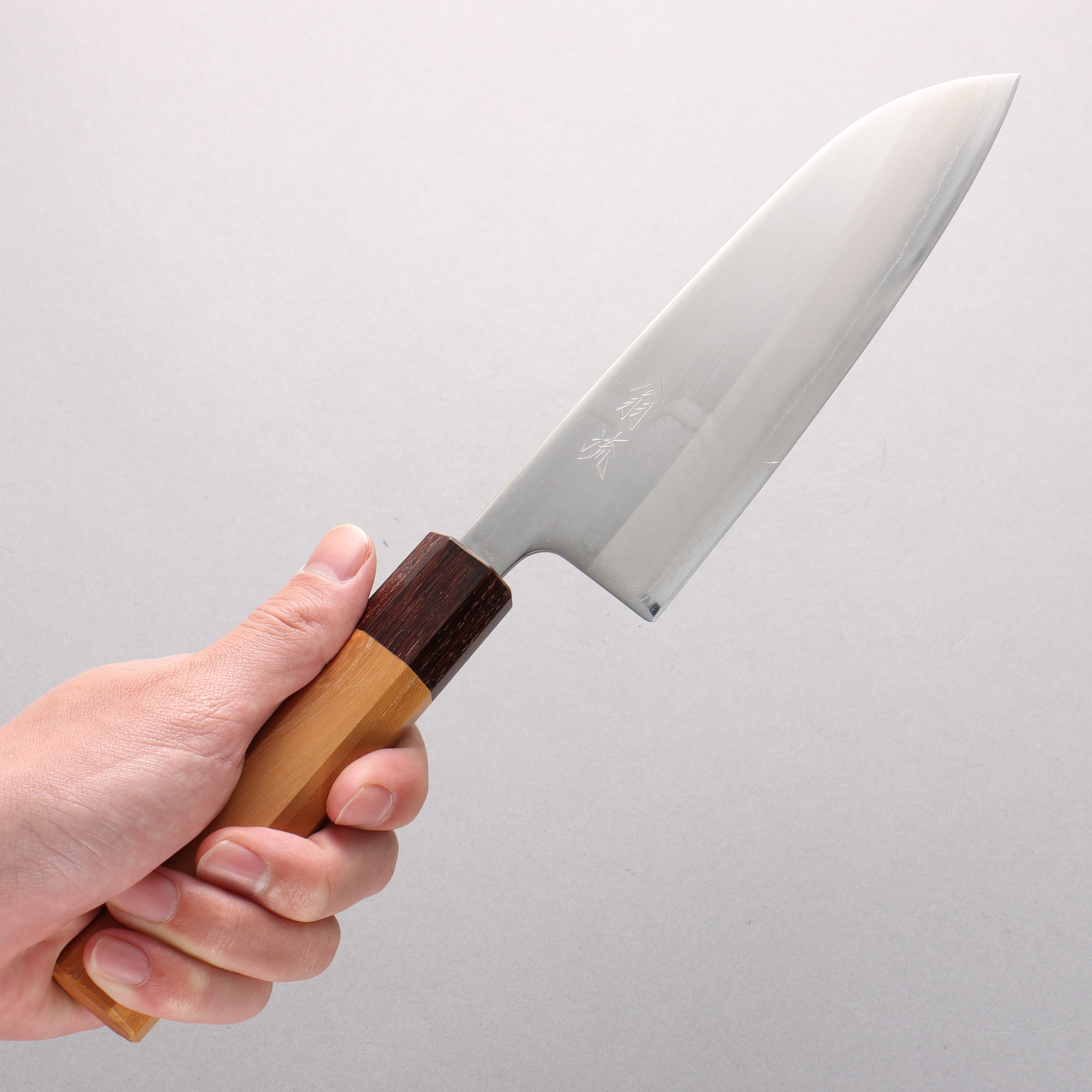 Oul White Steel No.1 Santoku 165mm Keyaki (Japanese Elm) Handle - Japanny - Best Japanese Knife