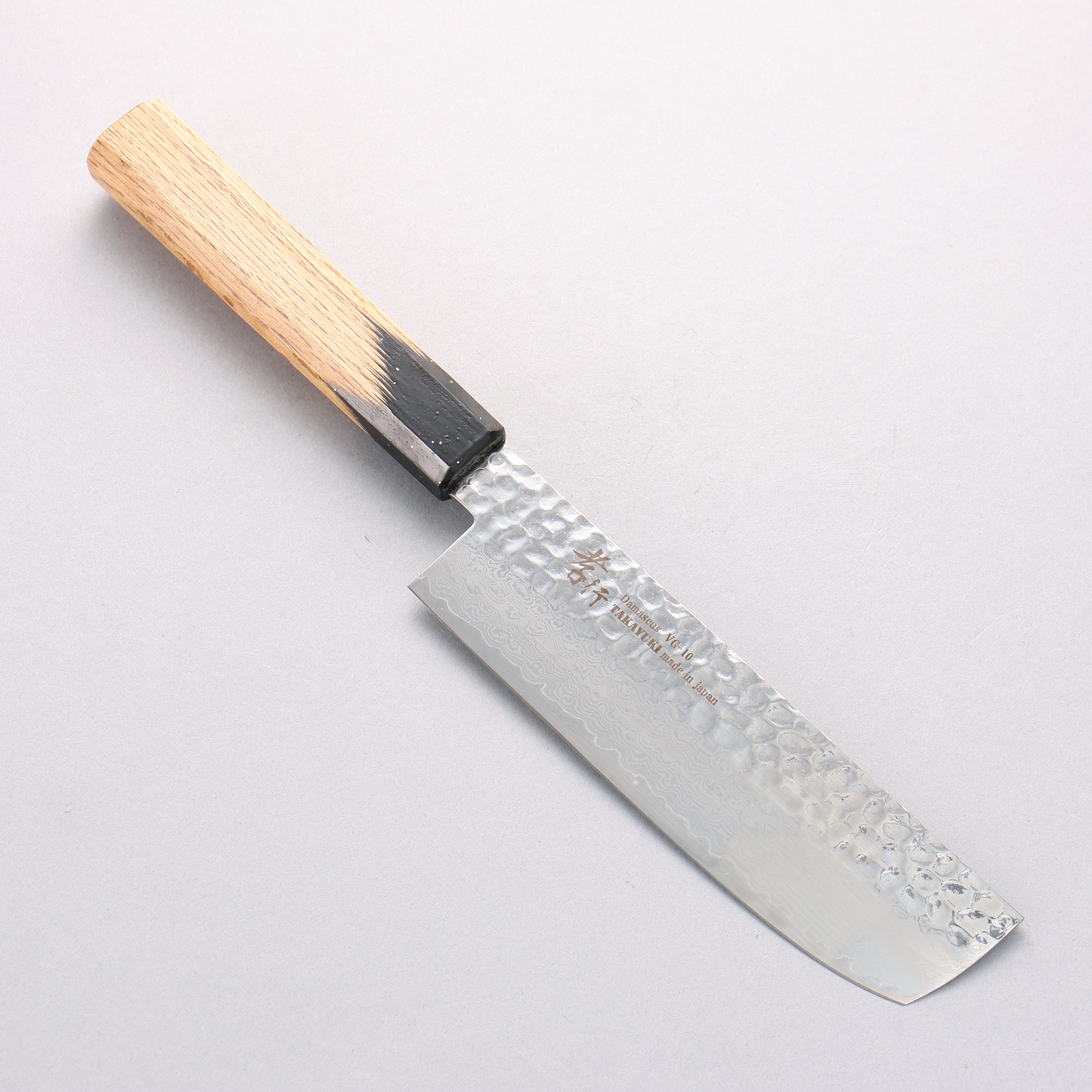 Sakai Takayuki VG10 33 Layer Damascus Nakiri 160mm Live oak Lacquered (Kokushin) Handle - Japanny - Best Japanese Knife