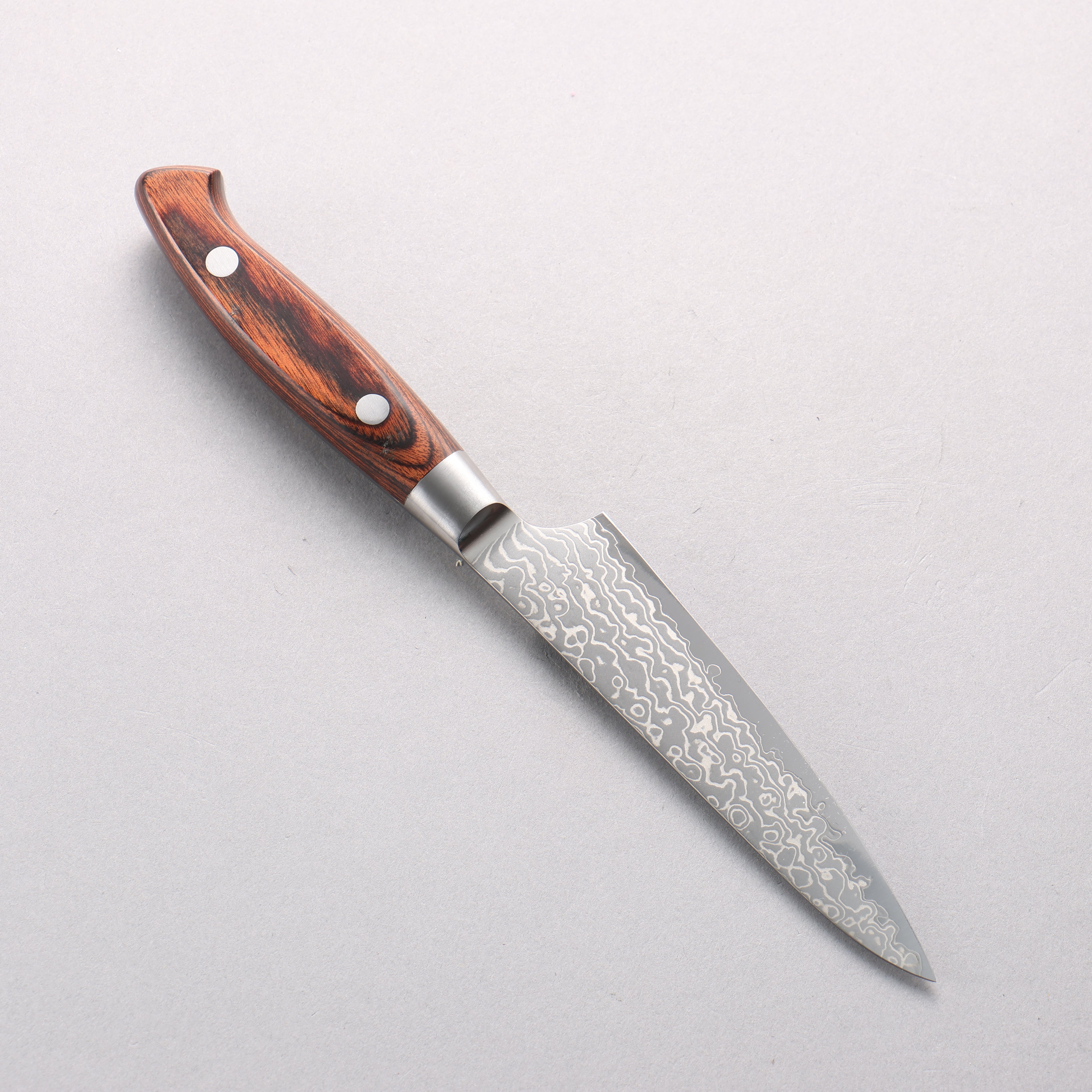 Kajin Blue Super Damascus Petty-Utility 120mm Mahogany Handle - Japanny - Best Japanese Knife