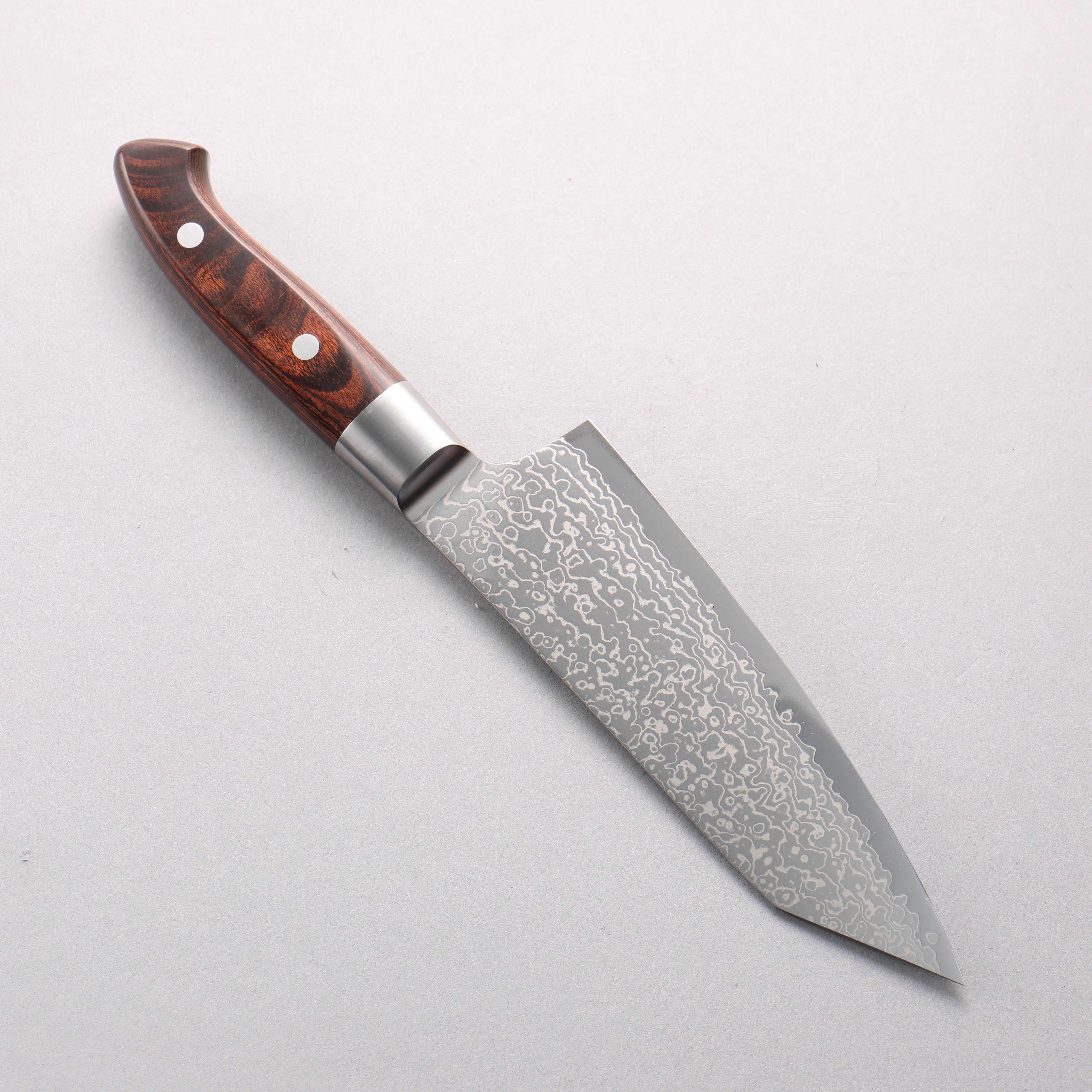 Kajin Blue Super Damascus Kiritsuke Santoku 180mm Mahogany Handle - Japanny - Best Japanese Knife