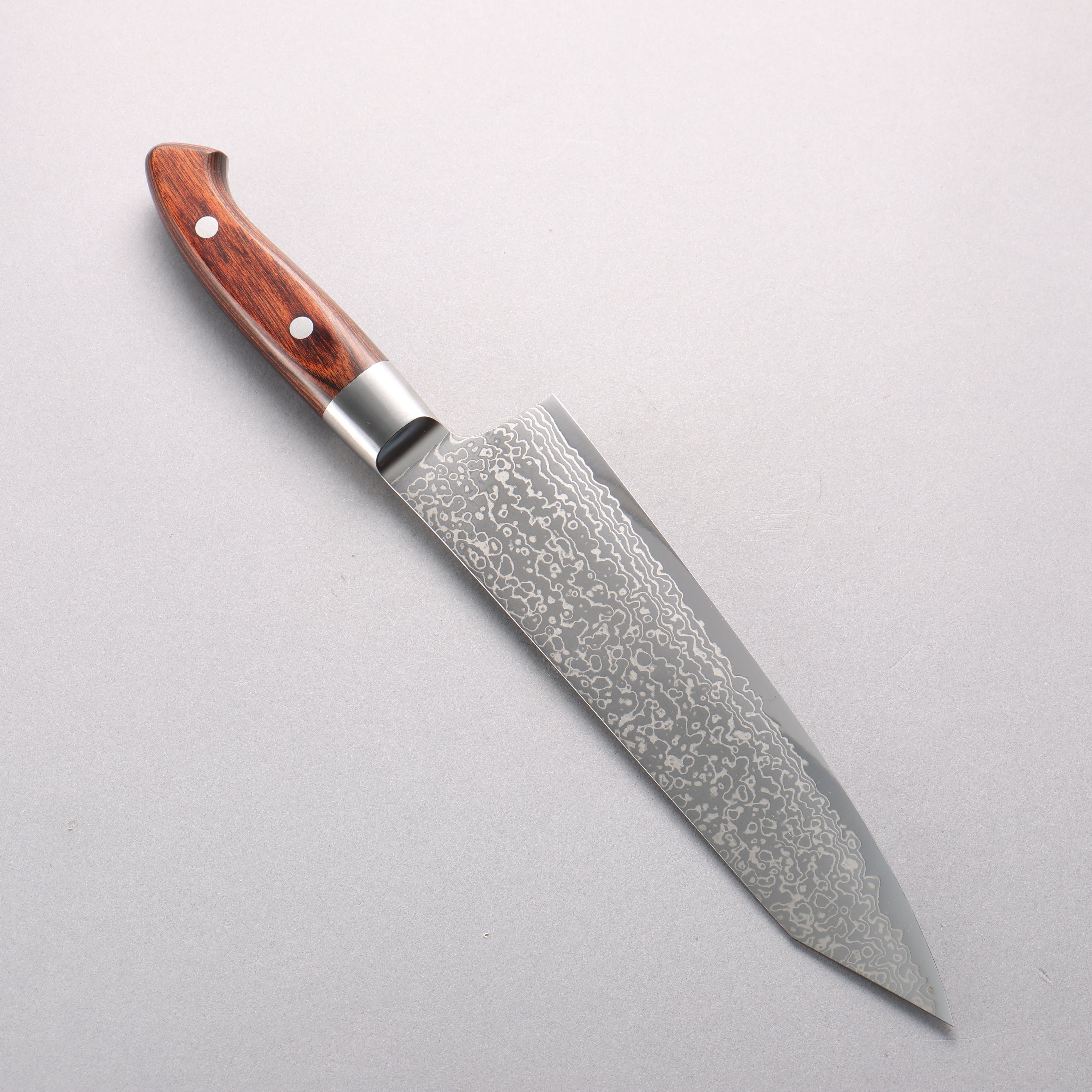 Kajin Blue Super Damascus Kiritsuke Gyuto 210mm Mahogany Handle - Japanny - Best Japanese Knife