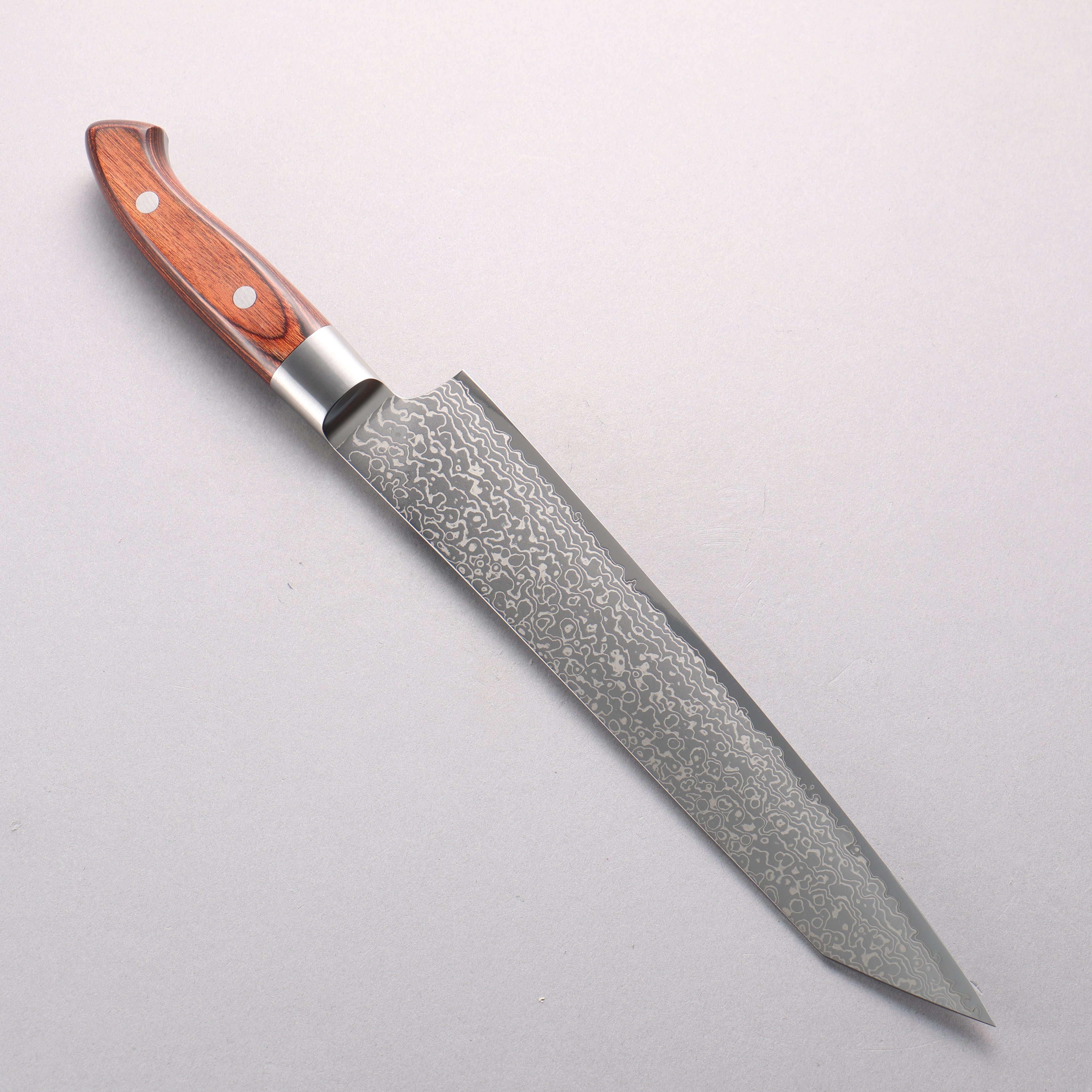 Kajin Blue Super Damascus Kiritsuke Sujihiki 240mm Mahogany Handle - Japanny - Best Japanese Knife