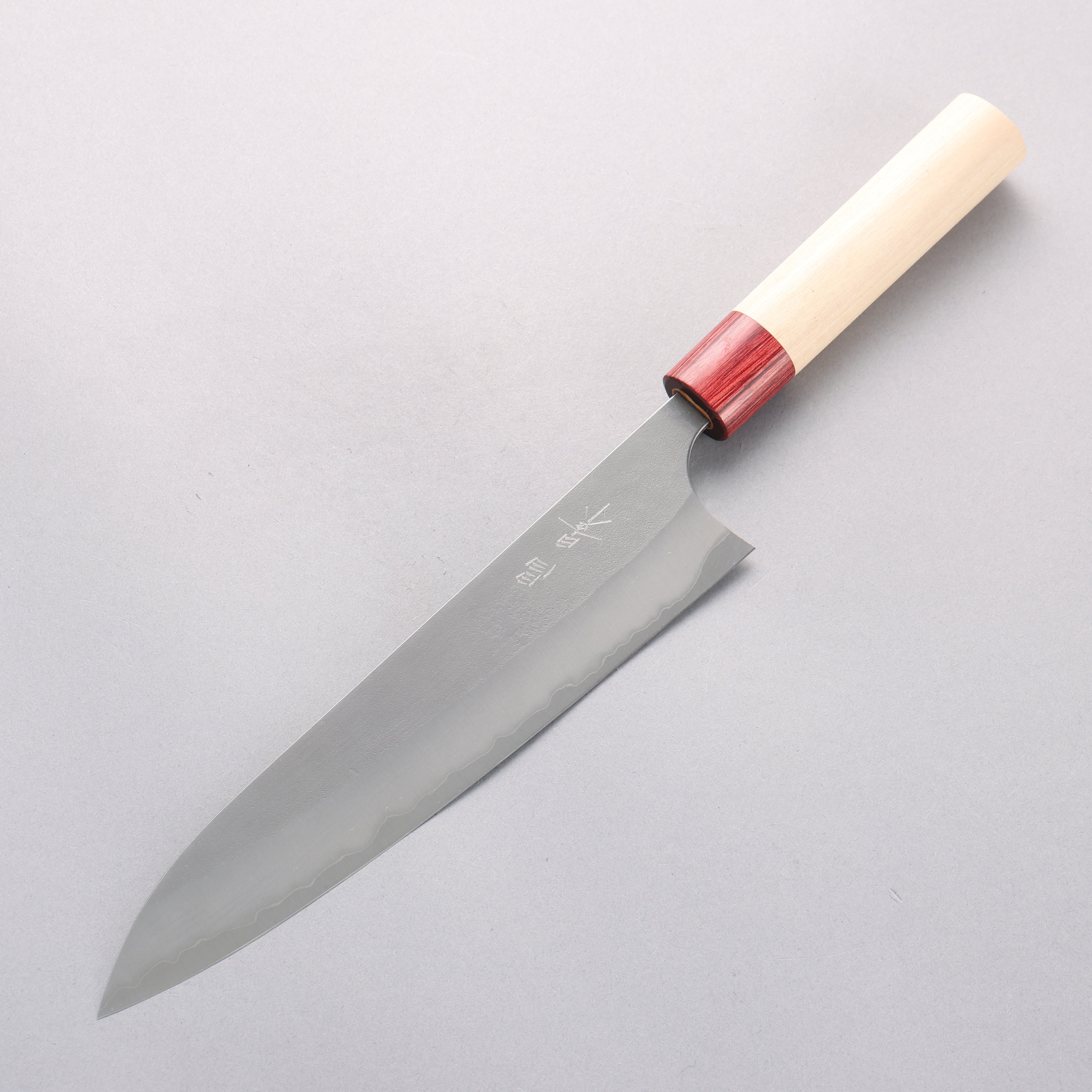 Masakage Yuki White Steel No.2 Nashiji Gyuto 210mm Magnolia Handle - Japanny - Best Japanese Knife