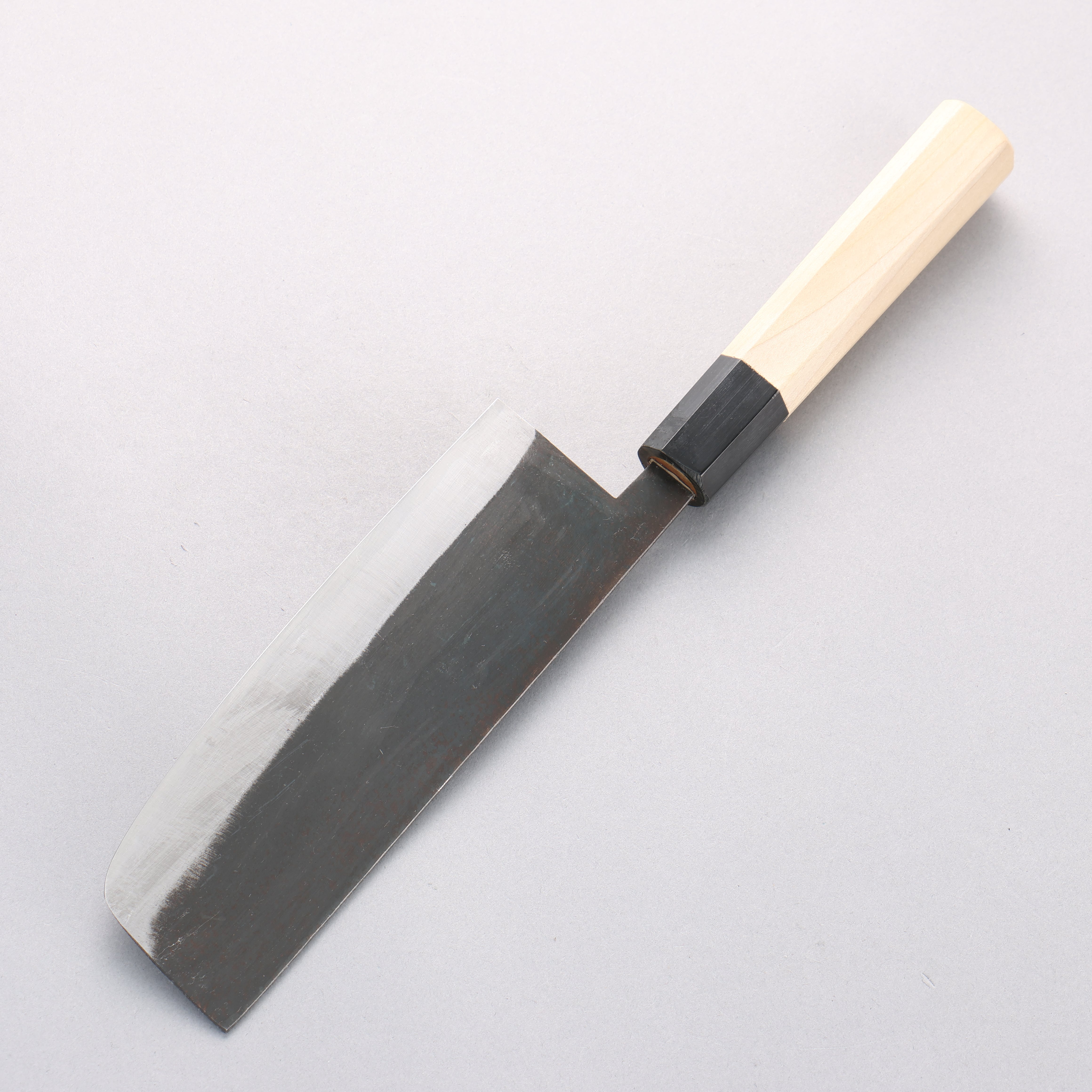 Minamoto Akitada White Steel No.2 Kurouchi Nakiri 165mm Magnolia Handle - Japanny - Best Japanese Knife