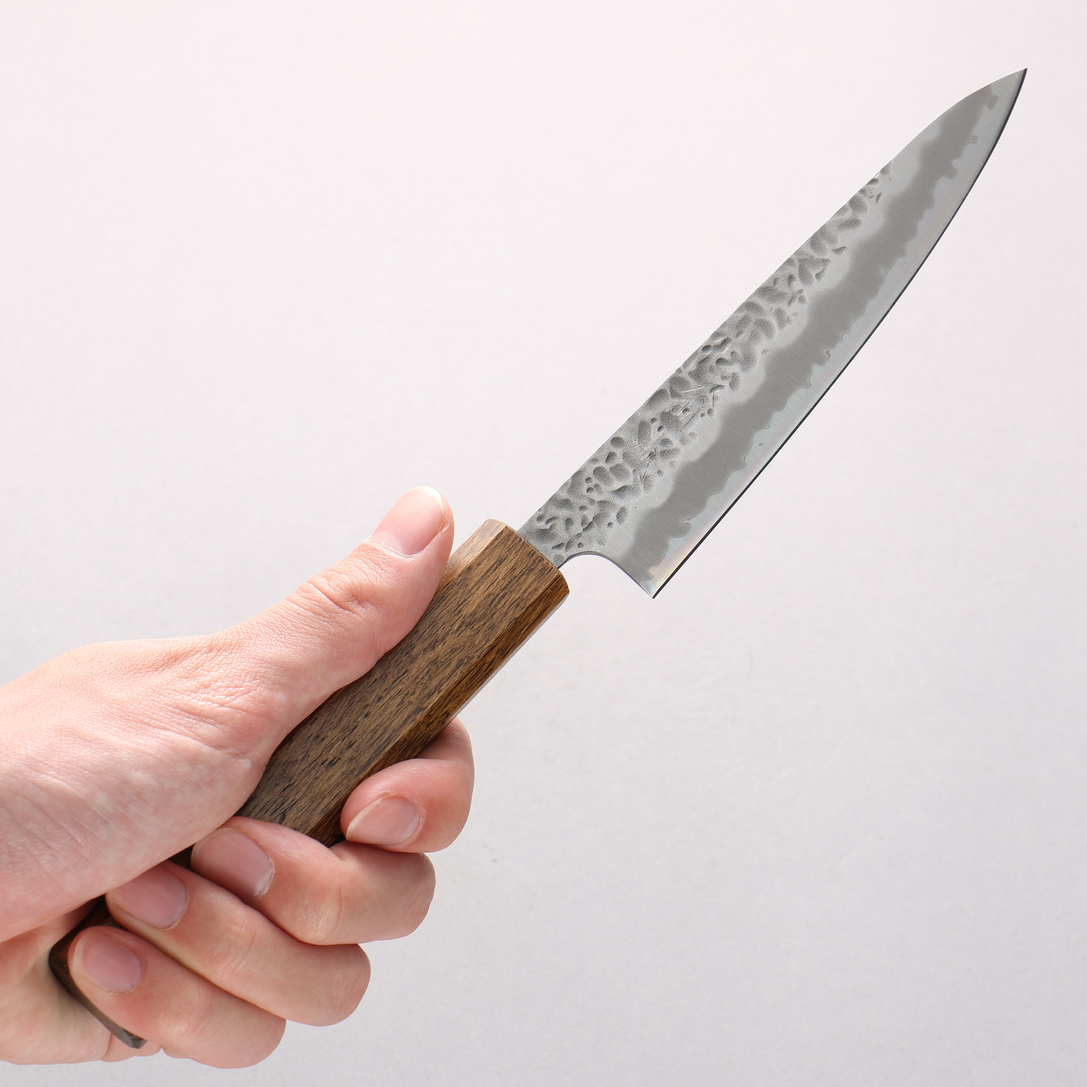 Oul White Steel No.1 Hammered Petty-Utility 135mm Oak Handle - Japanny - Best Japanese Knife