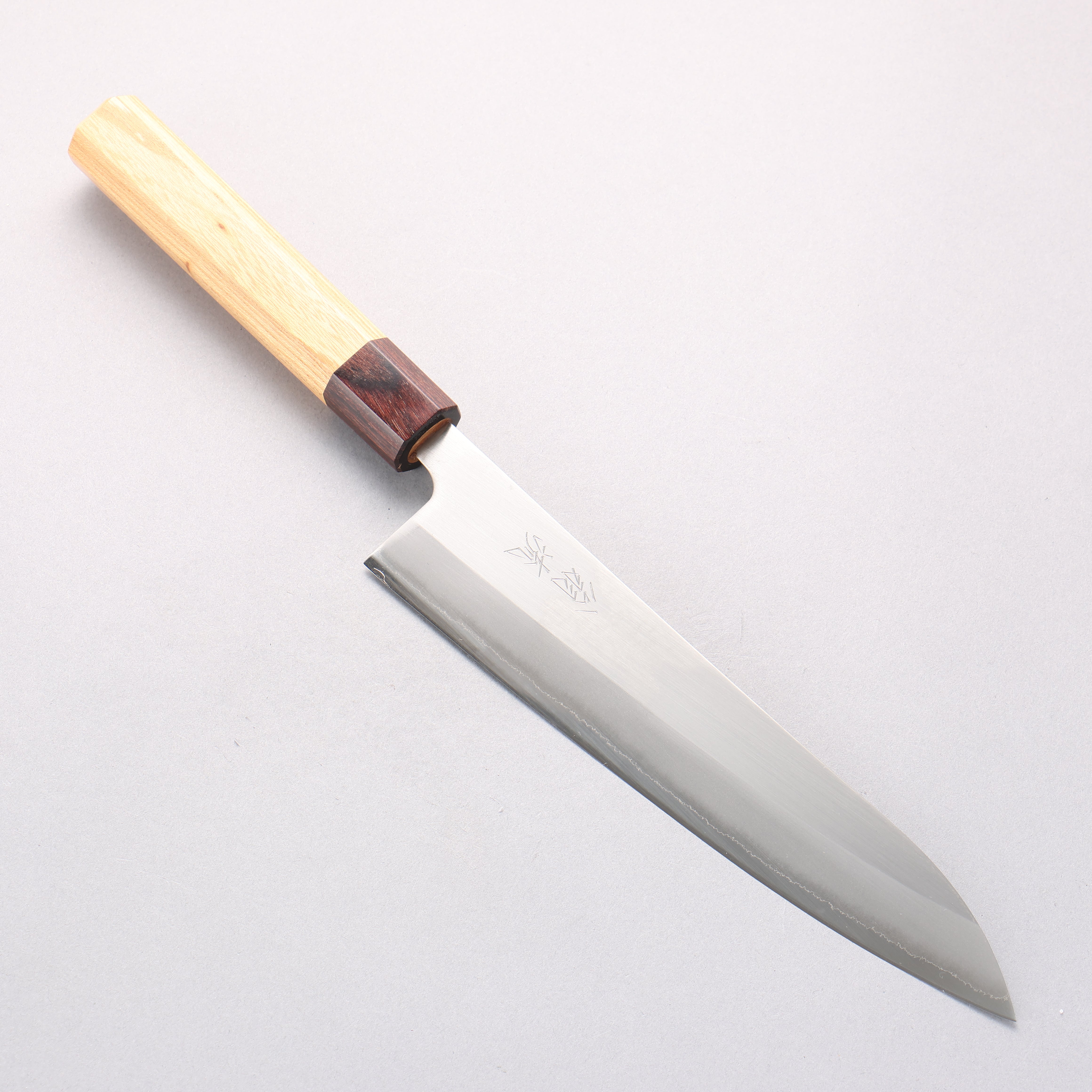 Oul White Steel No.1 Gyuto 210mm Keyaki (Japanese Elm) Handle - Japanny - Best Japanese Knife