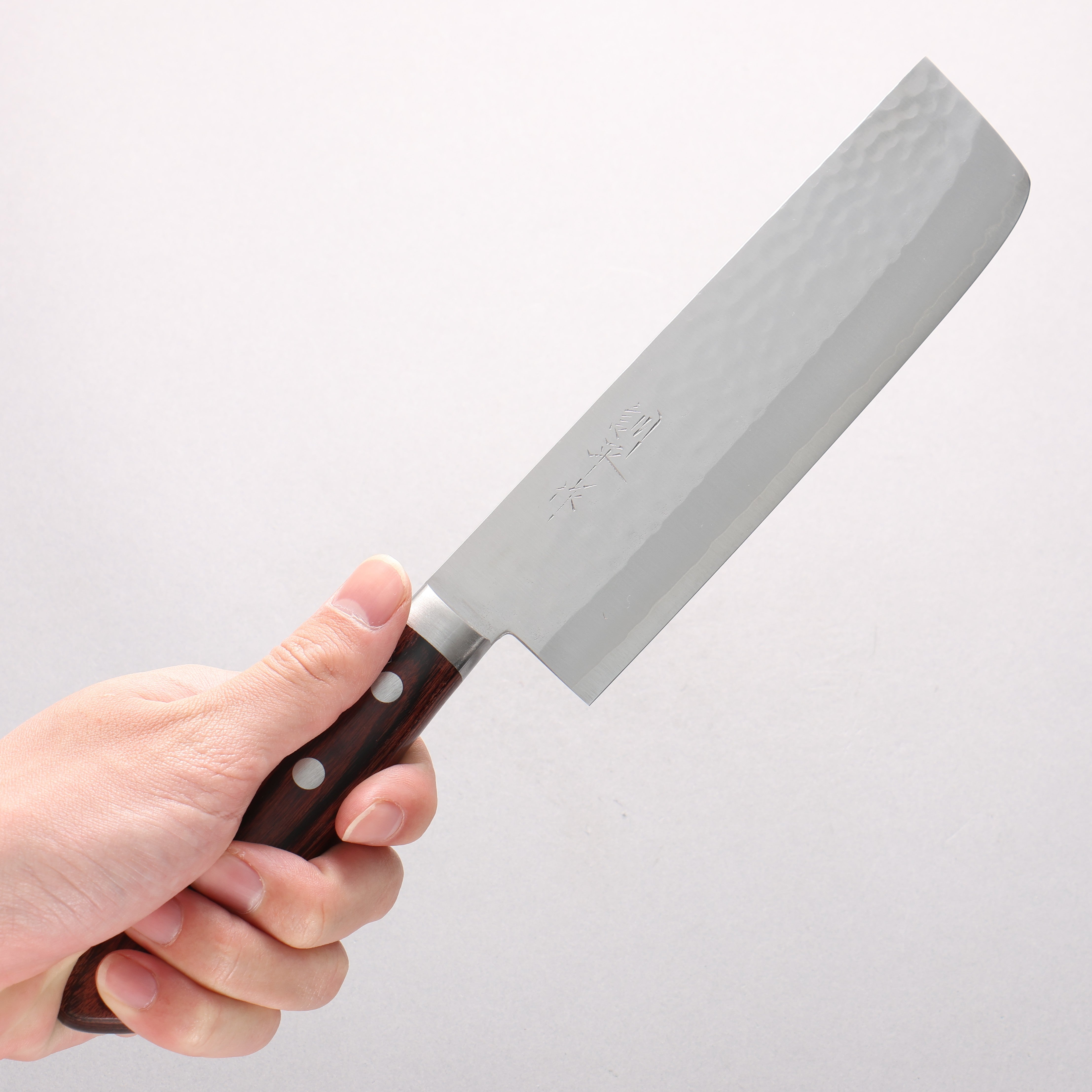 Kunihira VG1 Hammered Usuba 165mm Mahogany Handle - Japanny - Best Japanese Knife