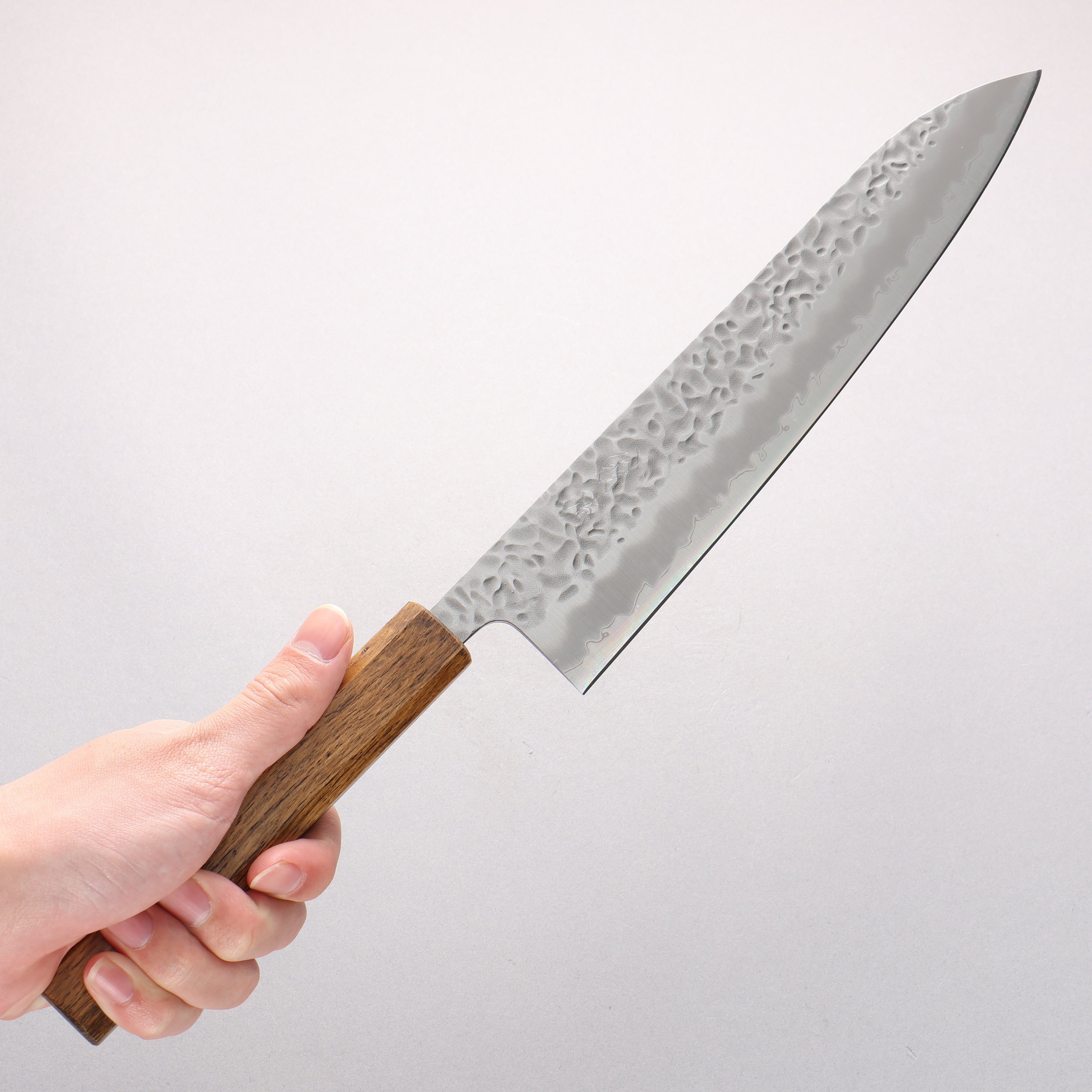 Oul White Steel No.1 Hammered Gyuto 240mm Oak Handle - Japanny - Best Japanese Knife