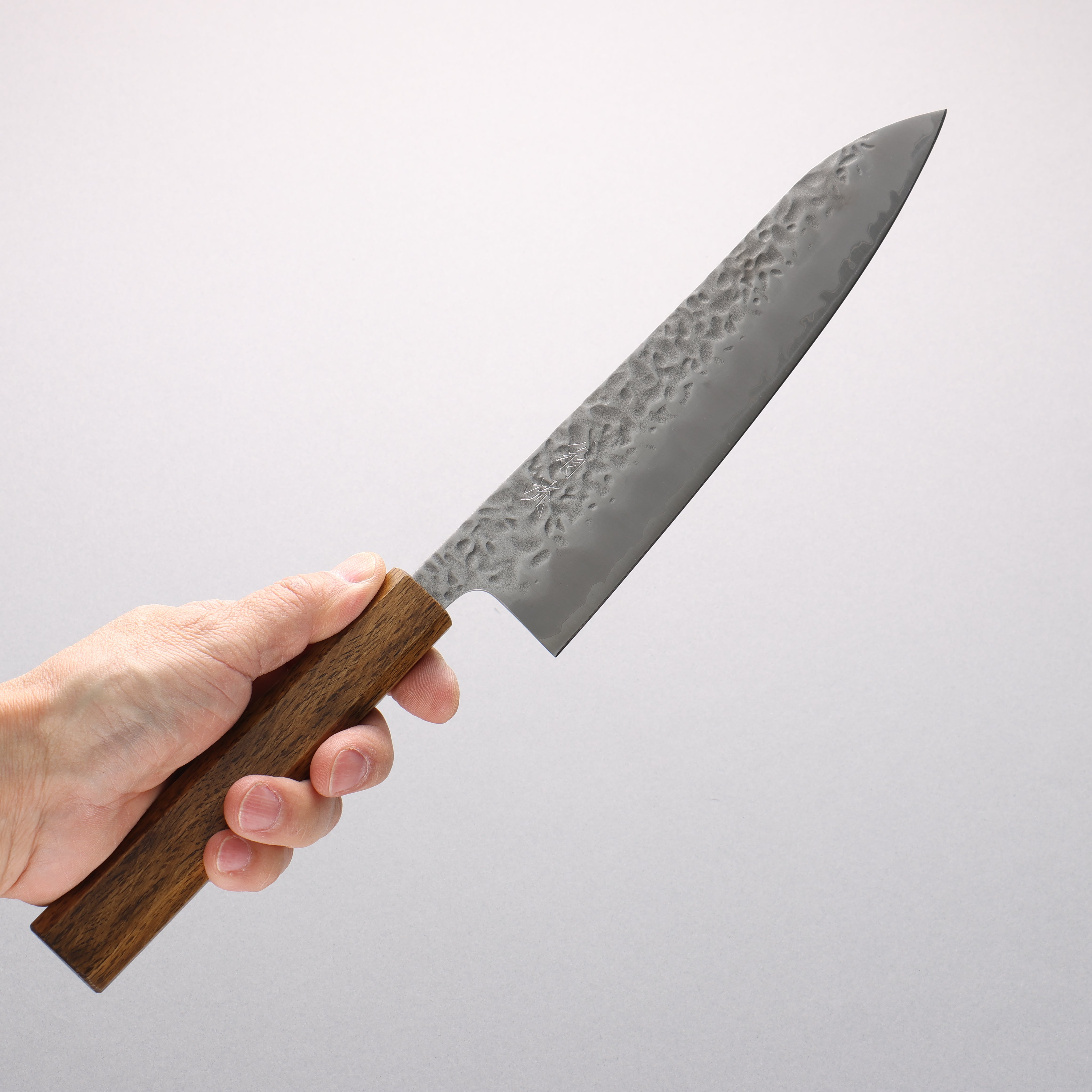 Oul White Steel No.1 Hammered Gyuto 210mm Oak Handle - Japanny - Best Japanese Knife