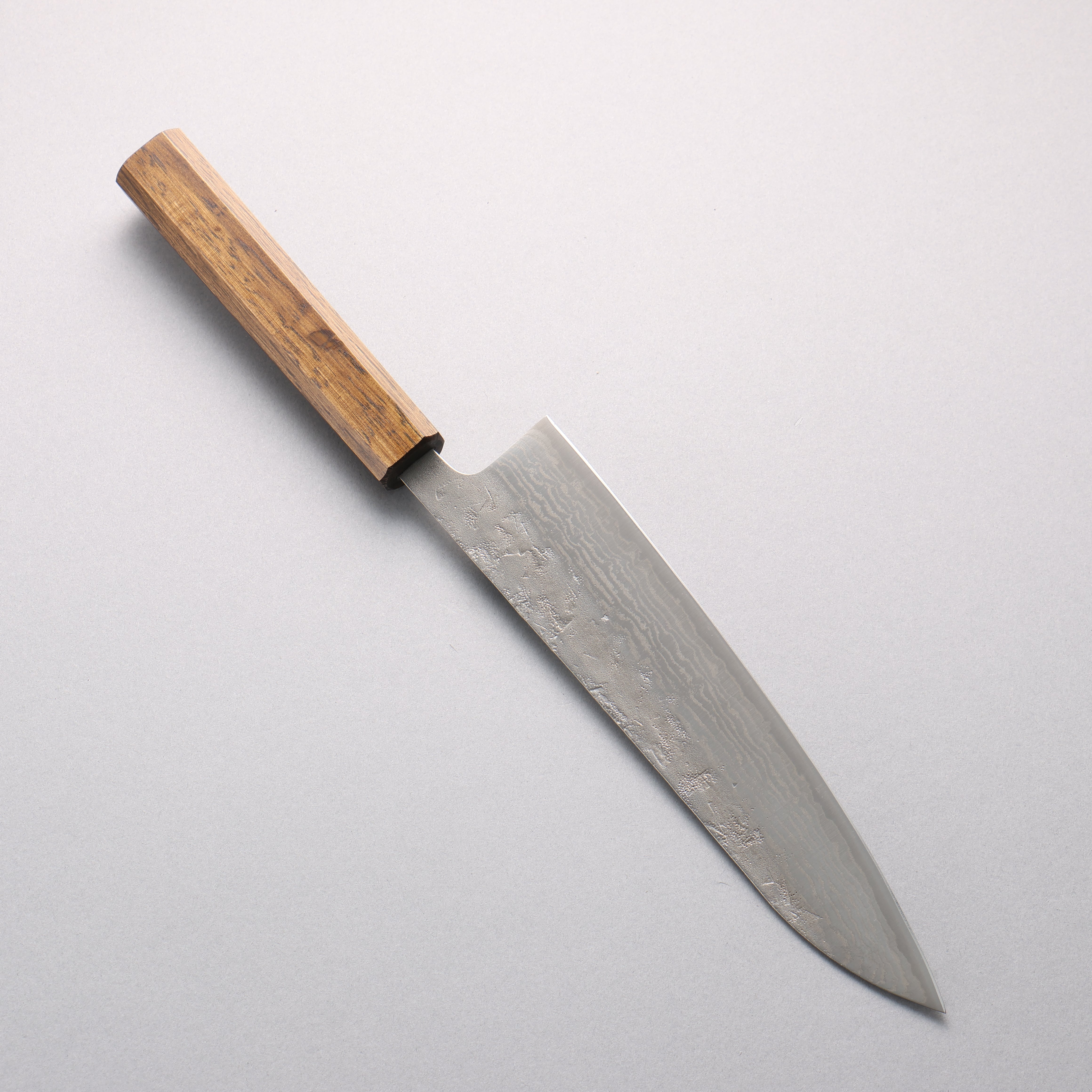 Oul Swedish Steel-stn Damascus Washiji Gyuto 210mm Oak Handle - Japanny - Best Japanese Knife