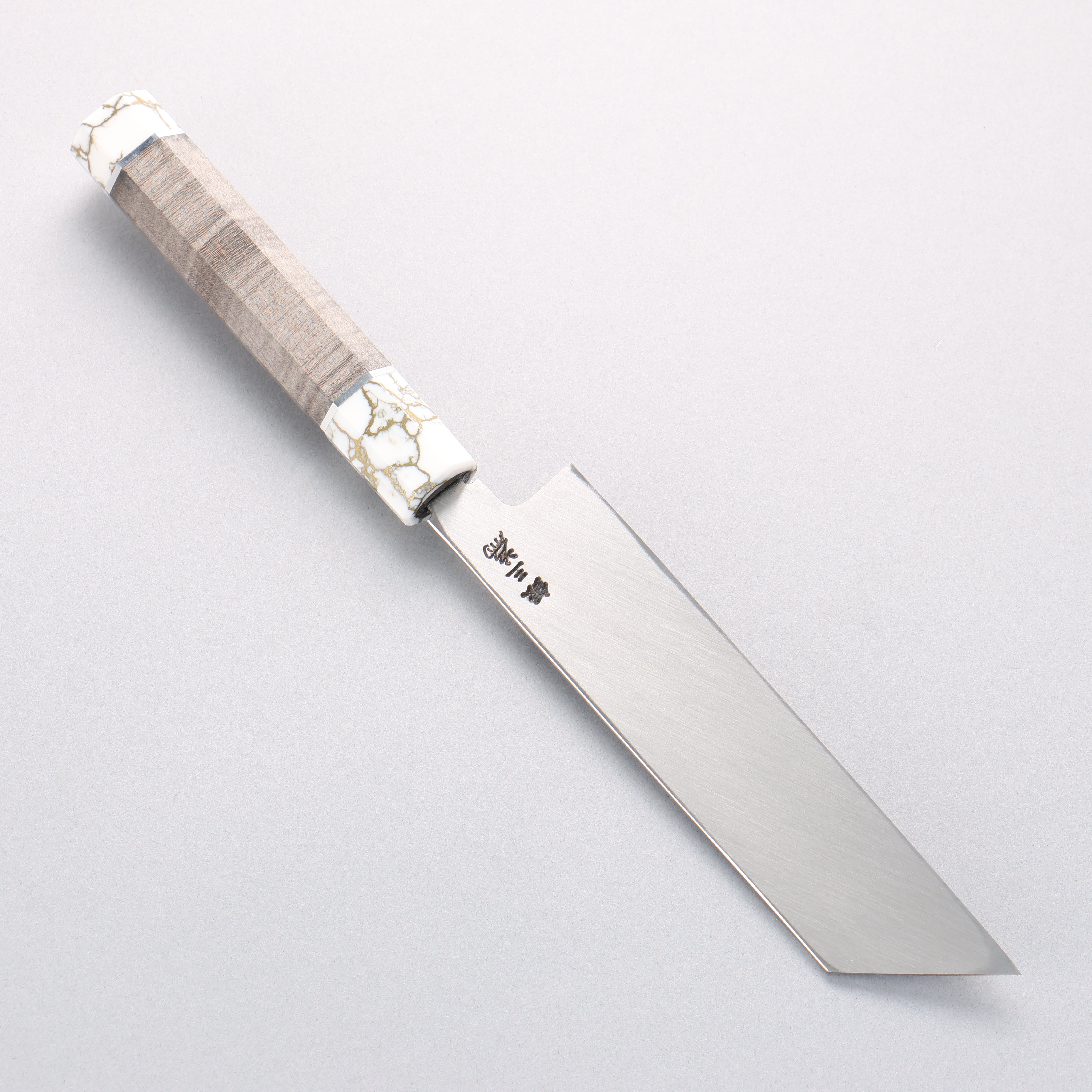Sakai Takayuki Chef Series Silver Steel No.3 Mukimono 180mm Stabilized wood (White Ferrule and End Cap) Handle with Sheath - Japanny - Best Japanese Knife