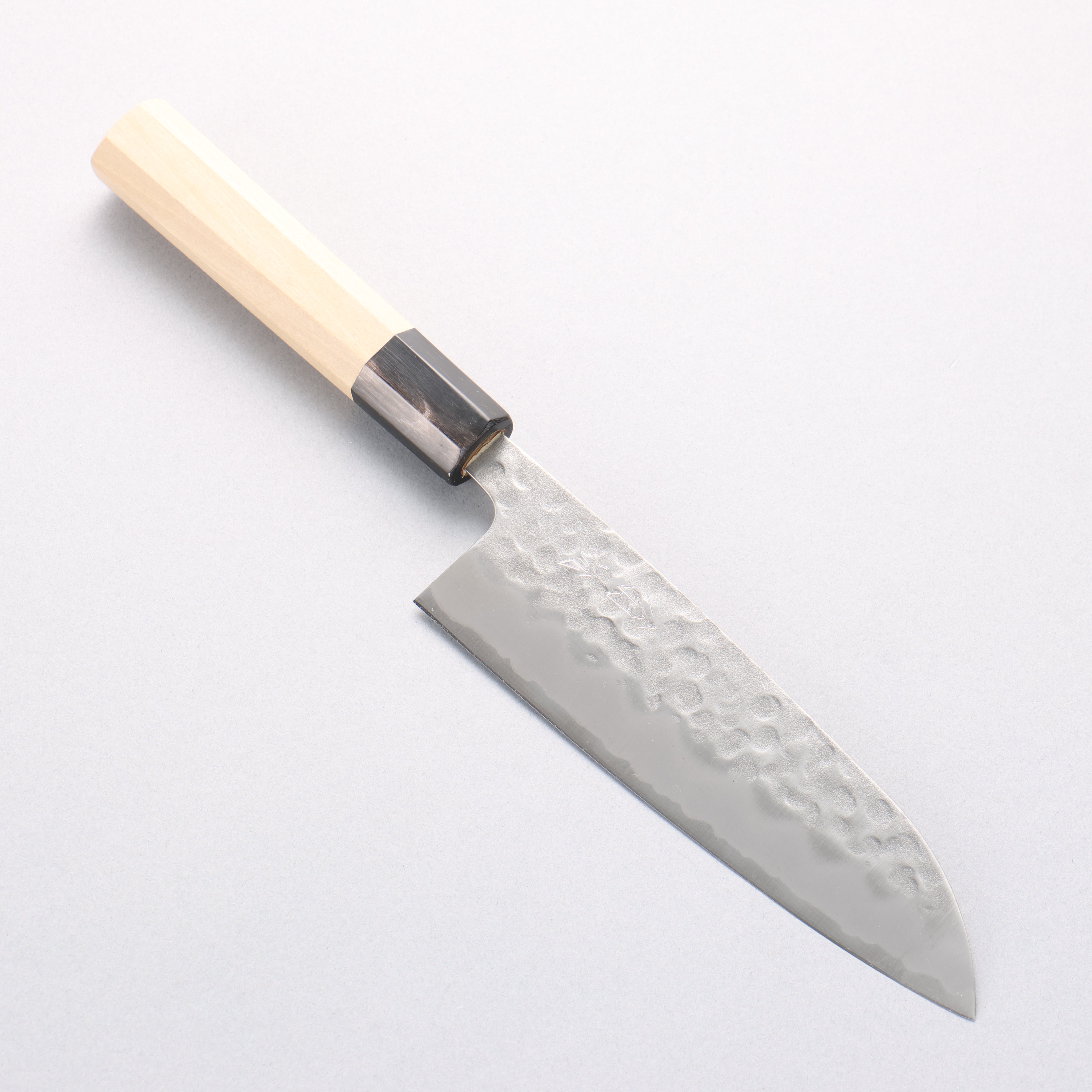 Oul White Steel No.2 Hammered Santoku 165mm Magnolia Handle - Japanny - Best Japanese Knife