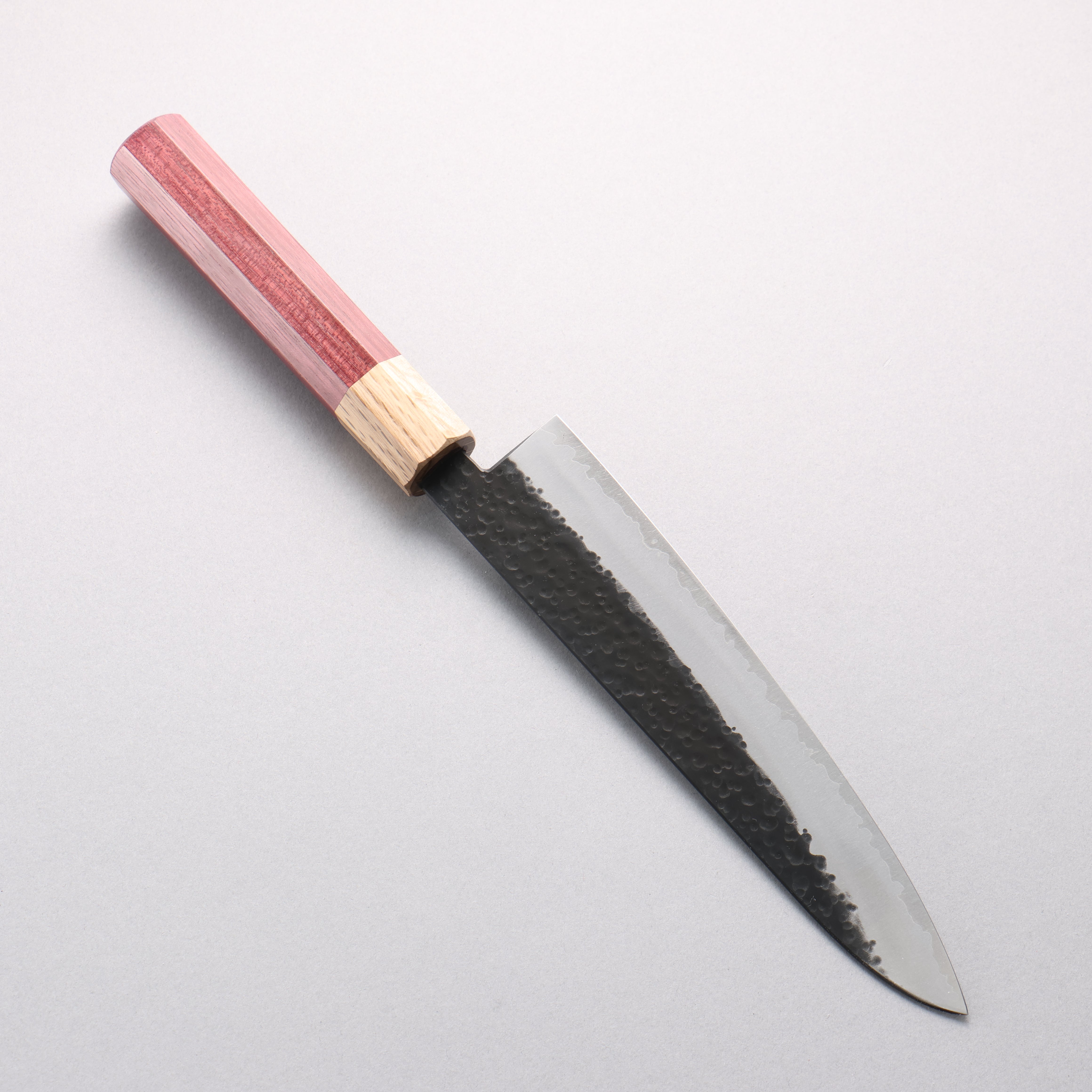 Fukube VG10 Hammered Black Finished Gyuto 210mm Purple Heart Handle - Japanny - Best Japanese Knife