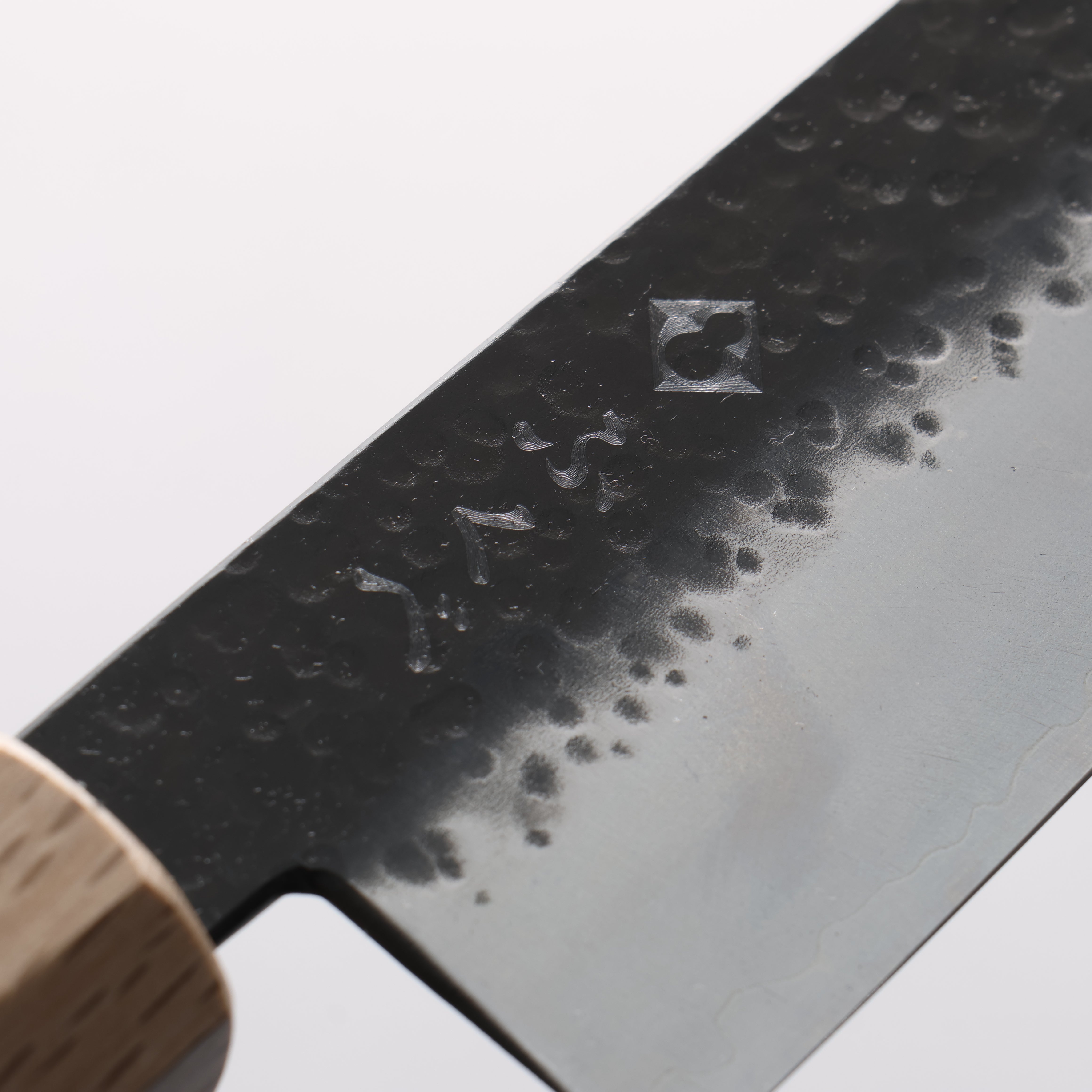 Fukube VG10 Hammered Black Finished Gyuto 210mm Purple Heart Handle - Japanny - Best Japanese Knife