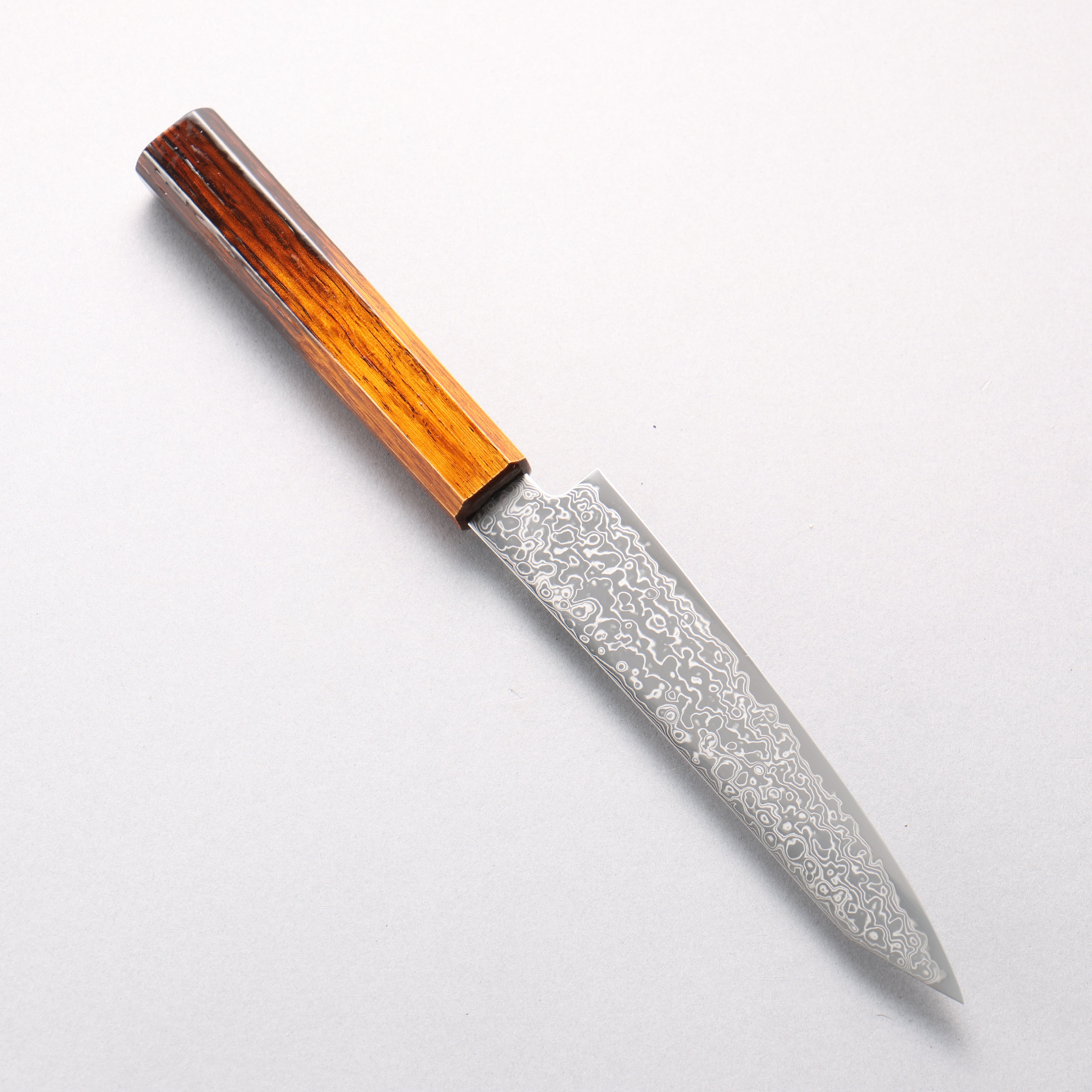 Seisuke SG2 Damascus Migaki Finished Kiritsuke Petty-Utility 150mm Burnt Oak (Lacquered) Handle - Japanny - Best Japanese Knife