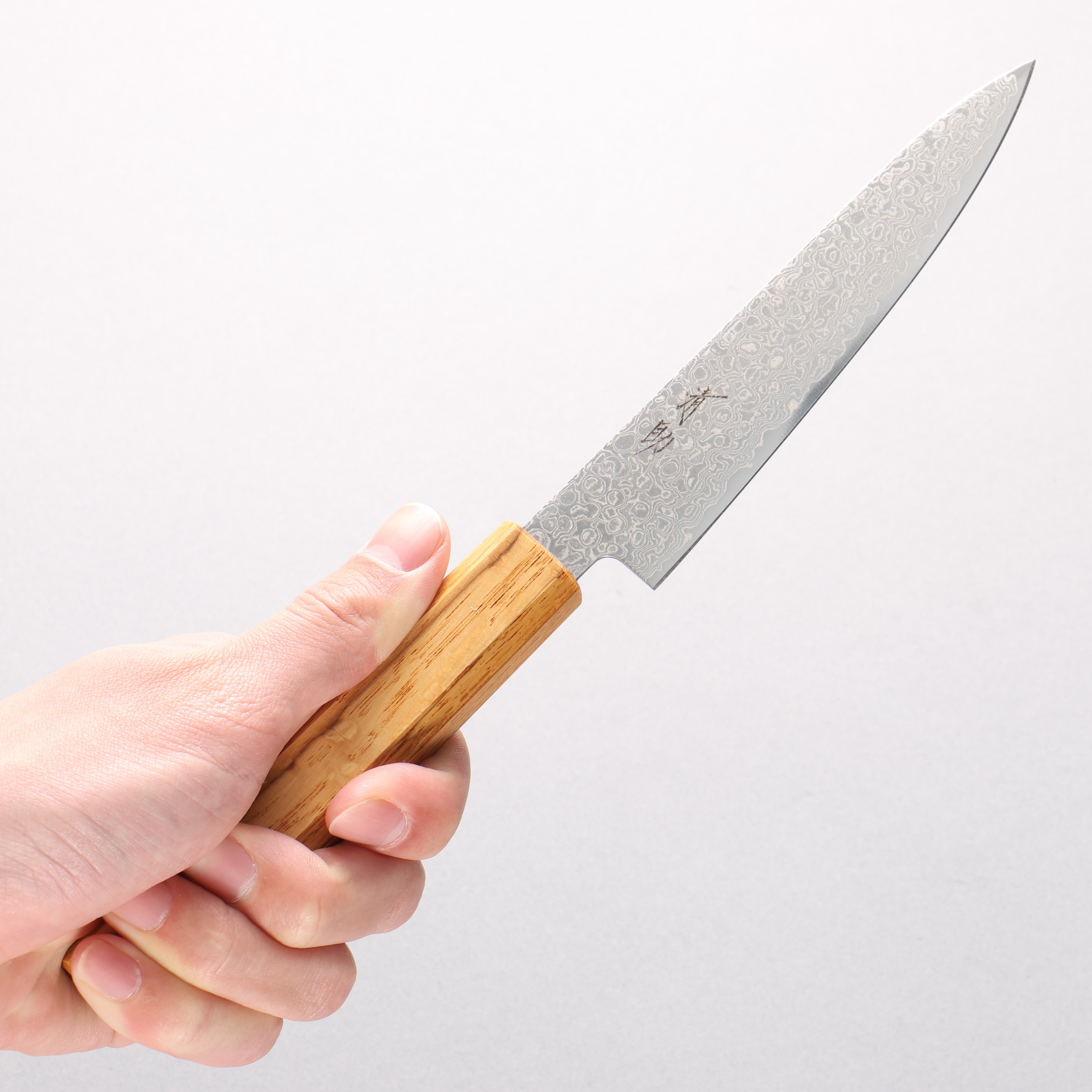 Seisuke ZA-18 Mirrored Finish Damascus Petty-Utility 135mm Oak Handle - Japanny - Best Japanese Knife