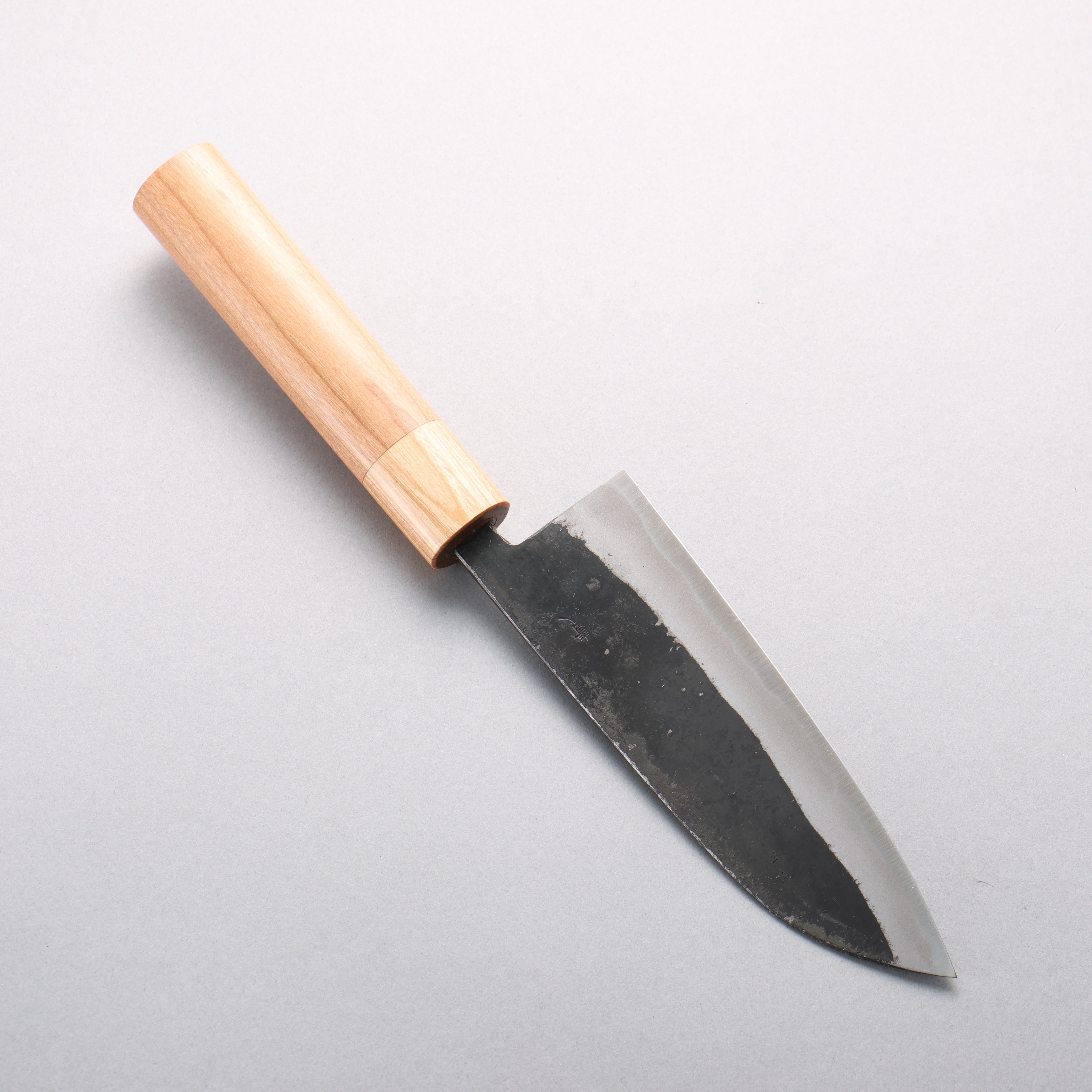 Kouki Blue Steel No.2 Black Finished Small Santoku 150mm American Cherry Handle - Japanny - Best Japanese Knife