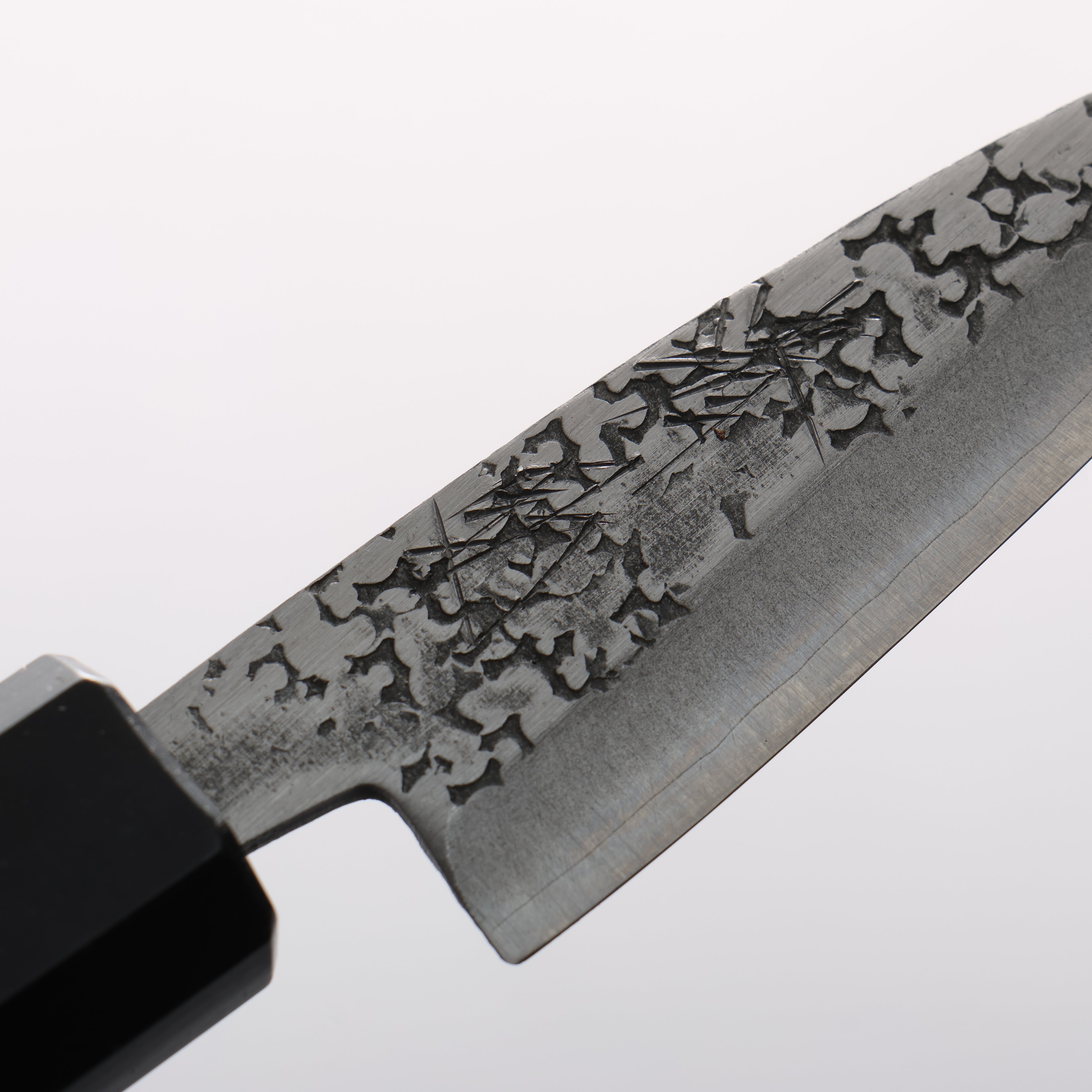 Seisuke Silver Steel No.3 Hammered(Maru) Ajikiri 75mm Walnut Handle - Japanny - Best Japanese Knife