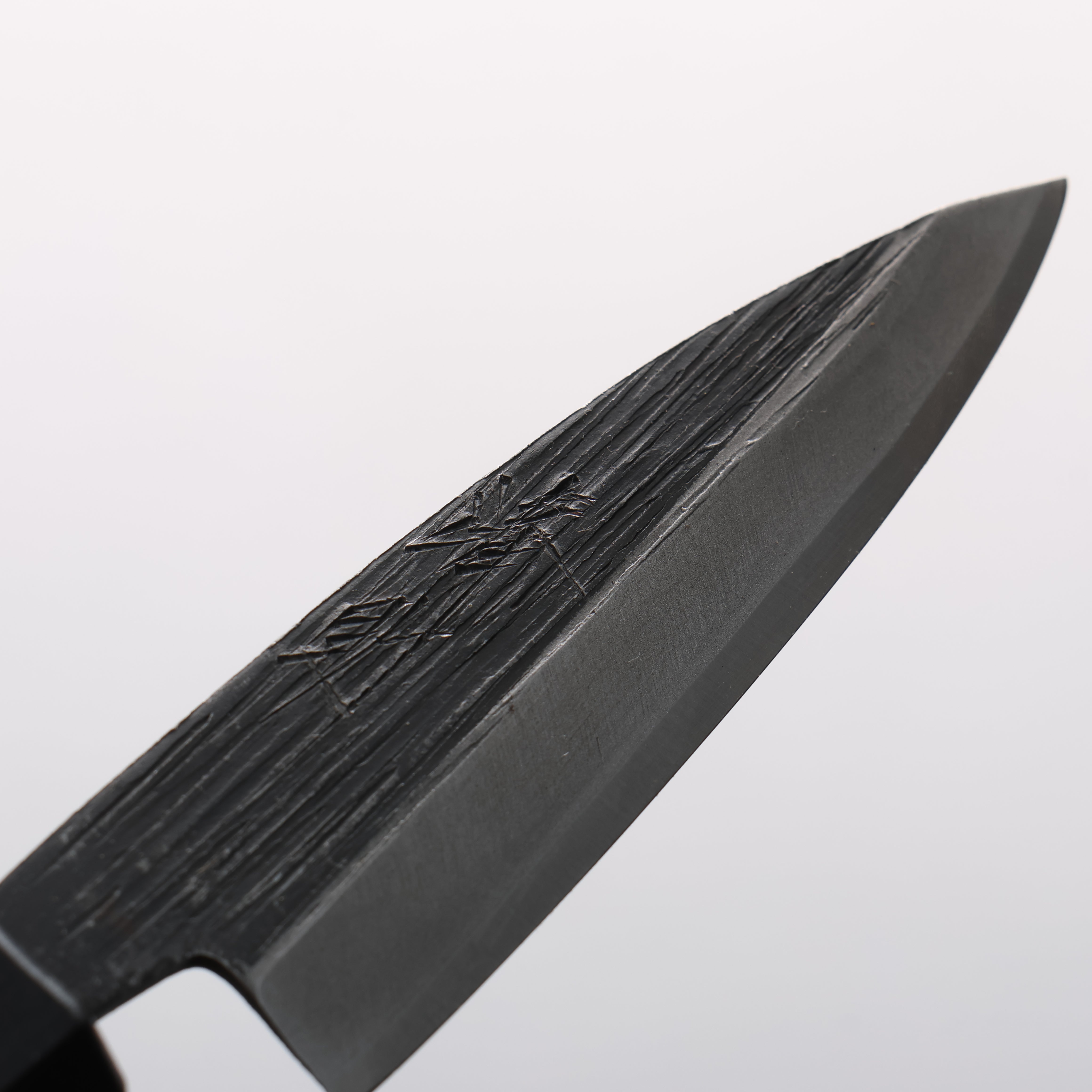 Seisuke Blue Steel No.2 Black Finished Ajikiri 75mm Walnut Handle - Japanny - Best Japanese Knife