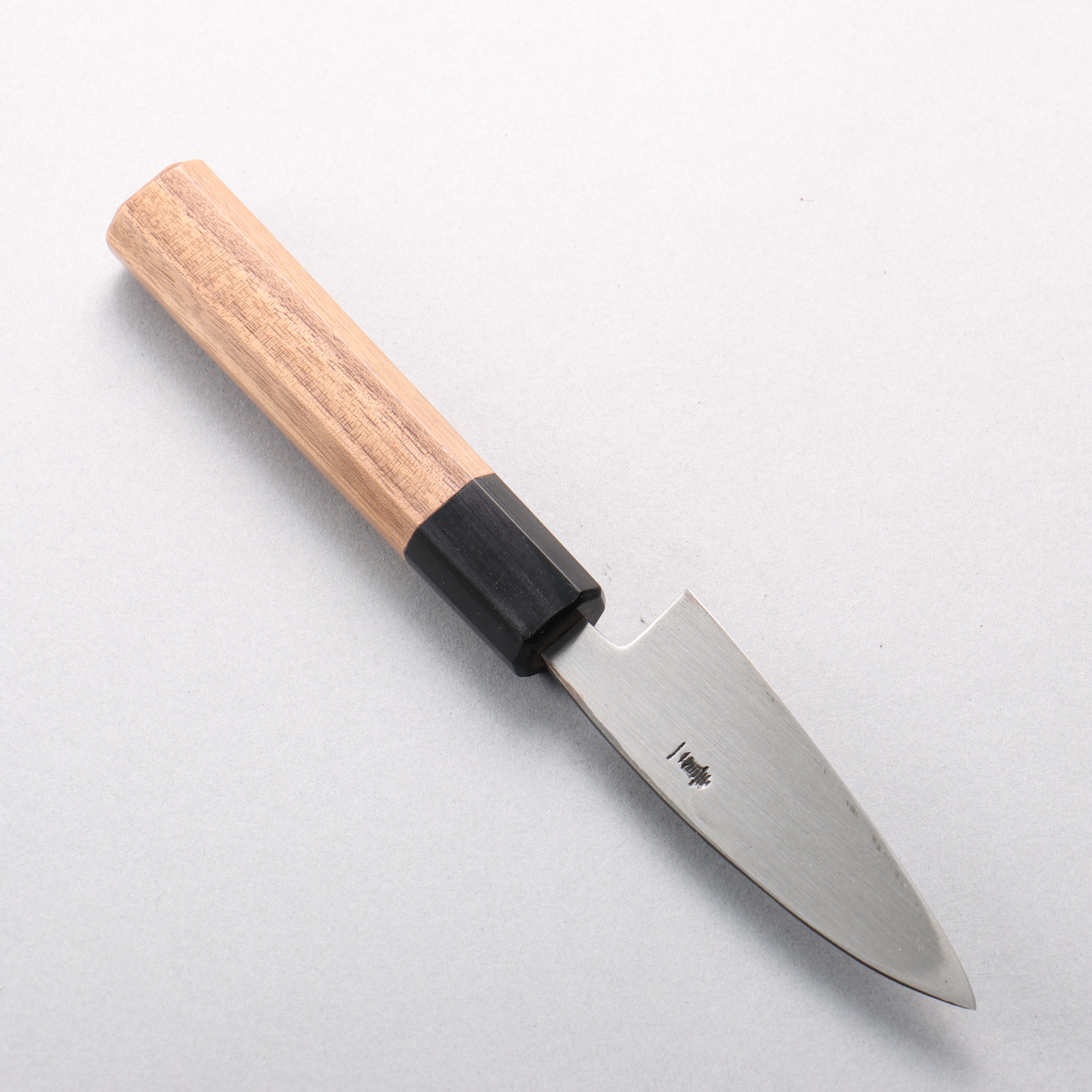 Seisuke Blue Steel No.2 Black Finished Ajikiri 90mm Walnut Handle - Japanny - Best Japanese Knife